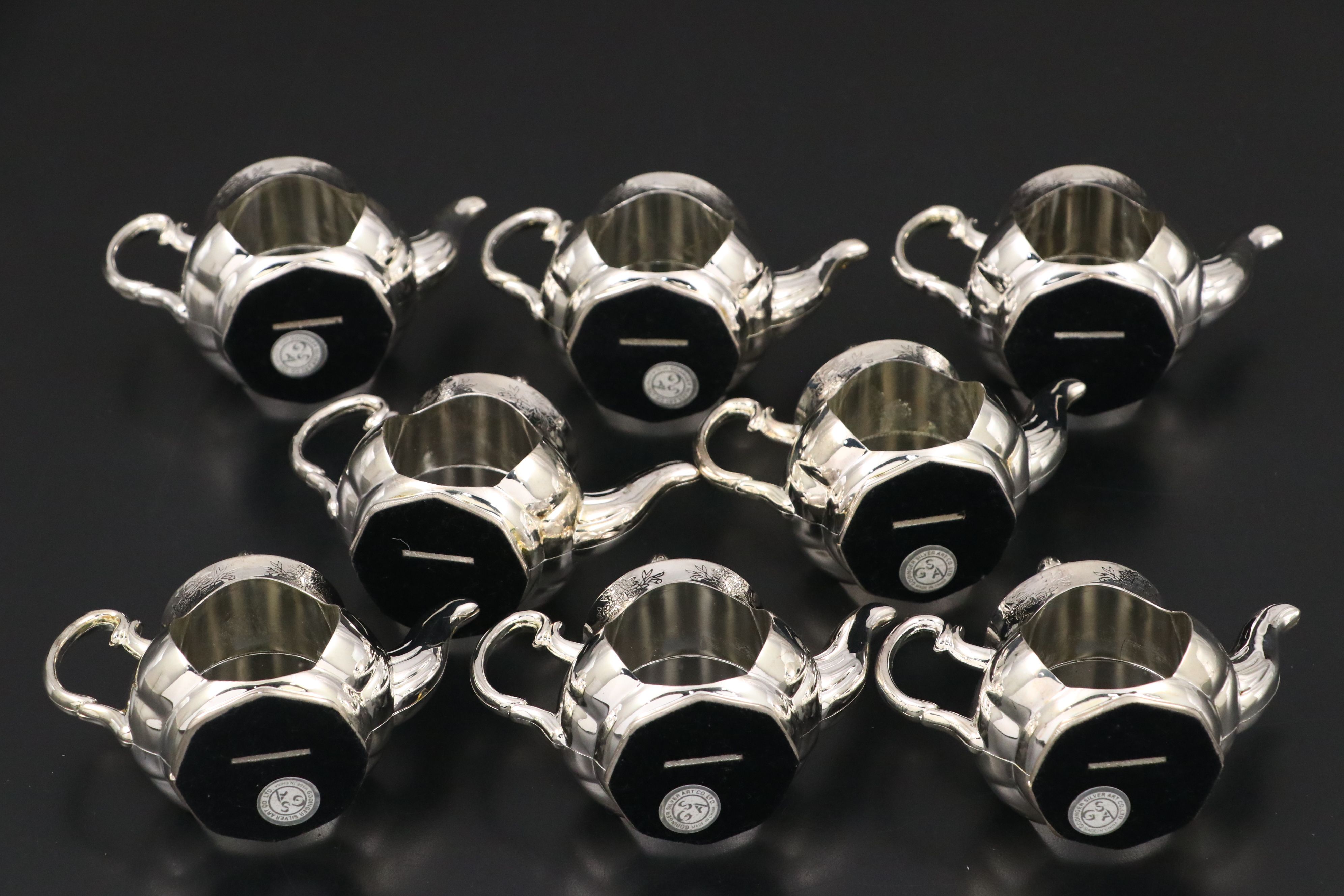 Godinger Silver Plate Teapot-Shaped Napkin Holder and Rings with More Tableware