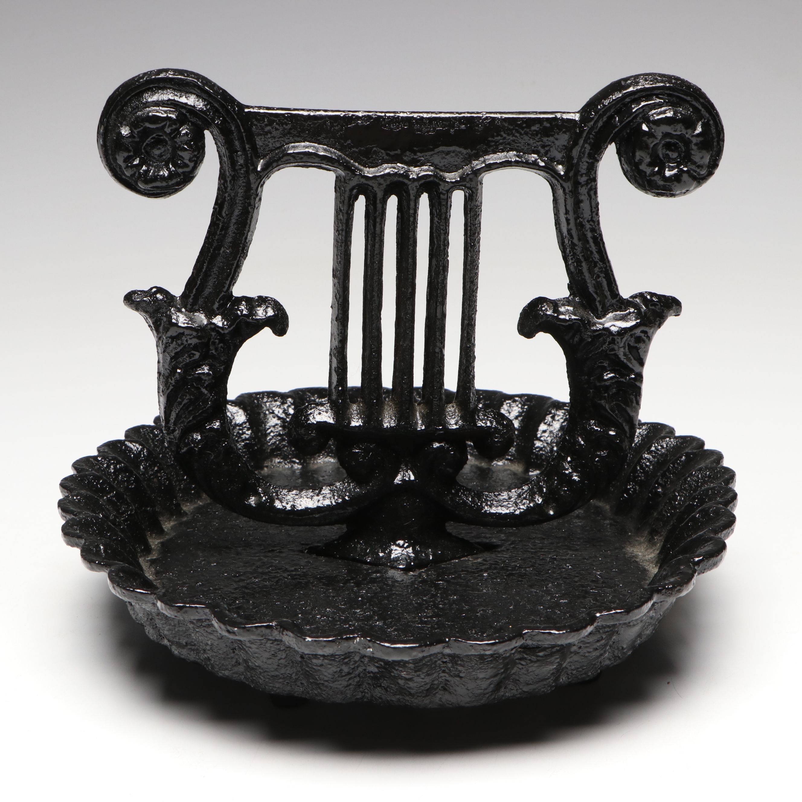 Painted Cast Iron Lyre-Shaped Boot Scraper