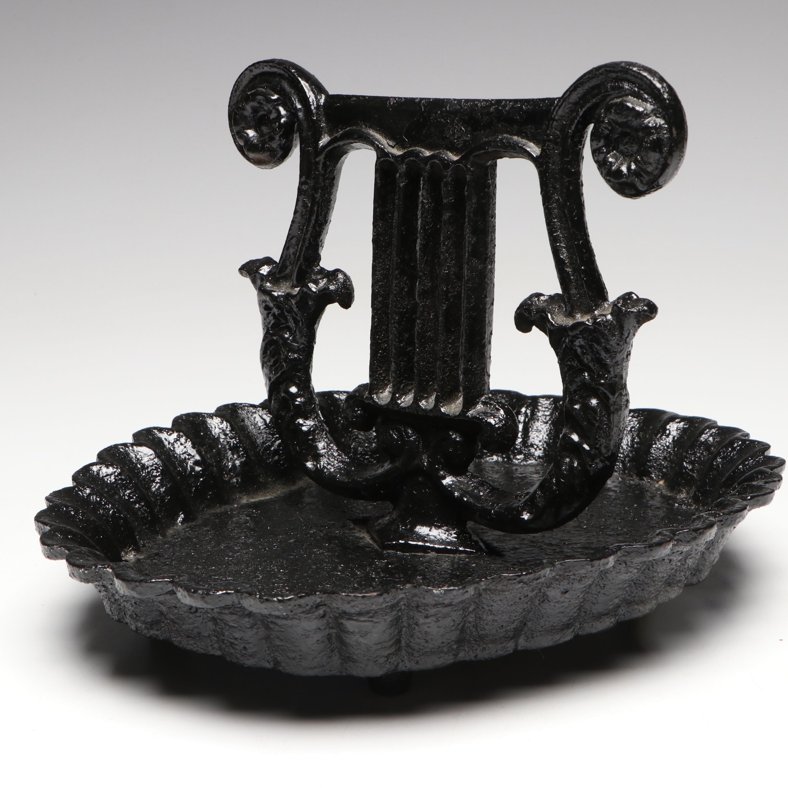 Painted Cast Iron Lyre-Shaped Boot Scraper