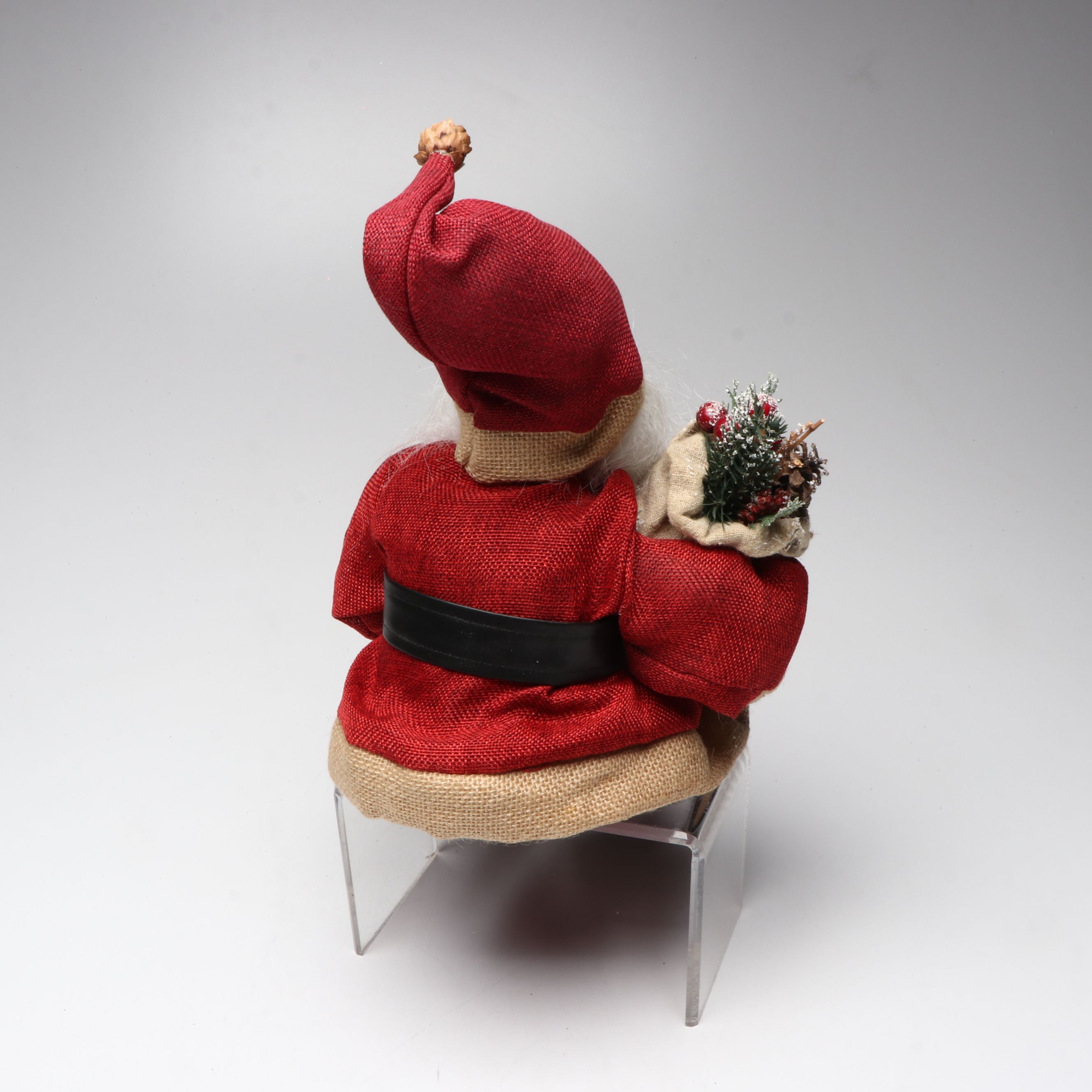 Karen Didion and Other Santa Figurines with Illuminated Gift Box Holiday Décor