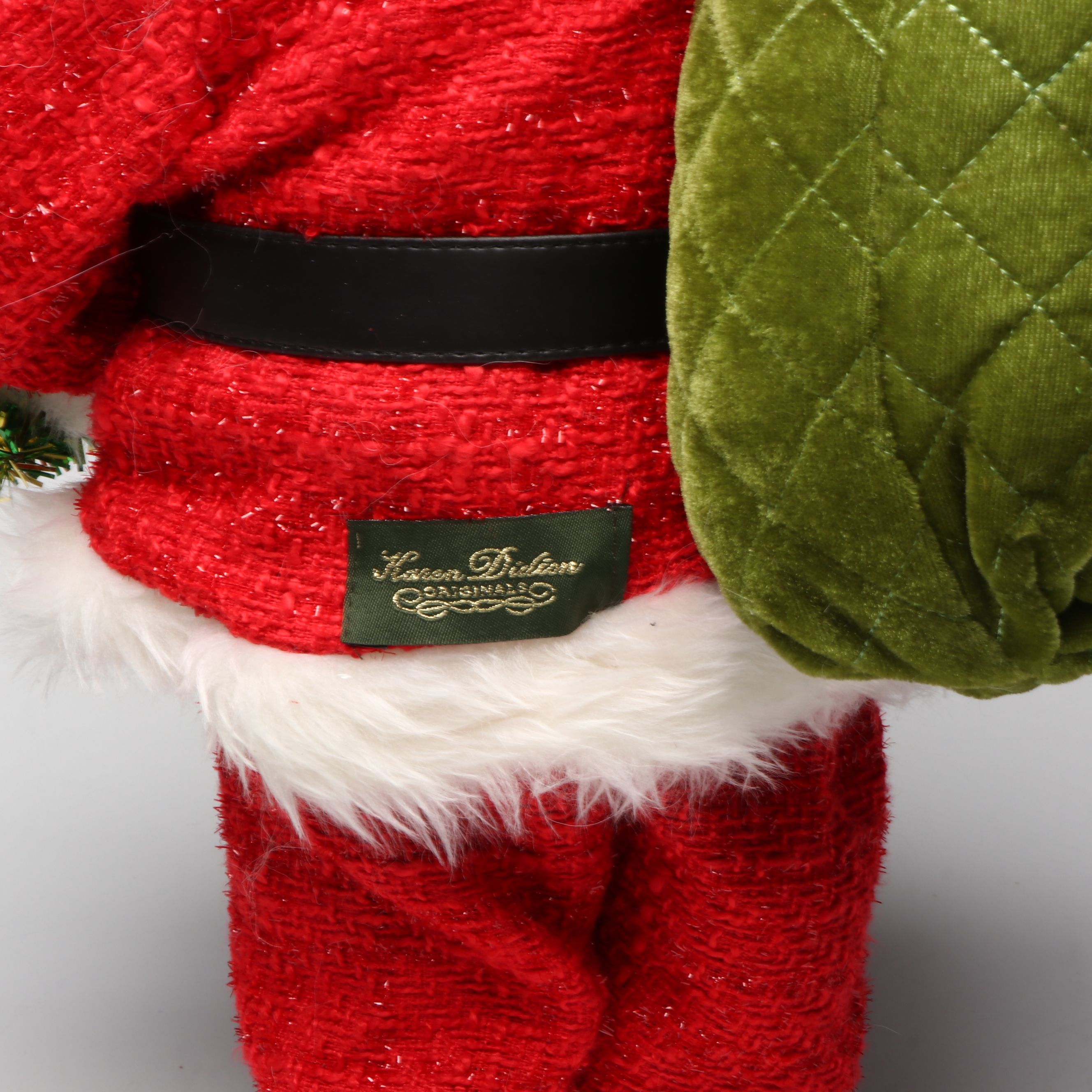 Karen Didion and Other Santa Figurines with Illuminated Gift Box Holiday Décor