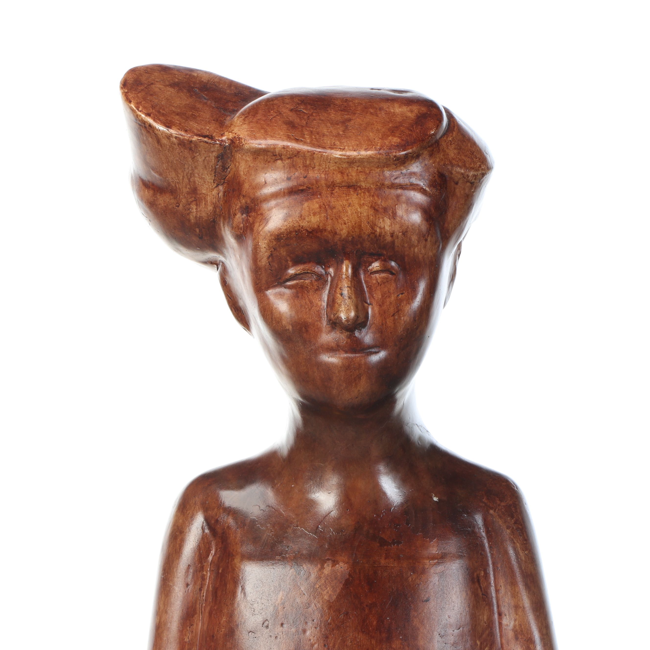 Painted Cast Plaster Standing Floor Sculpture