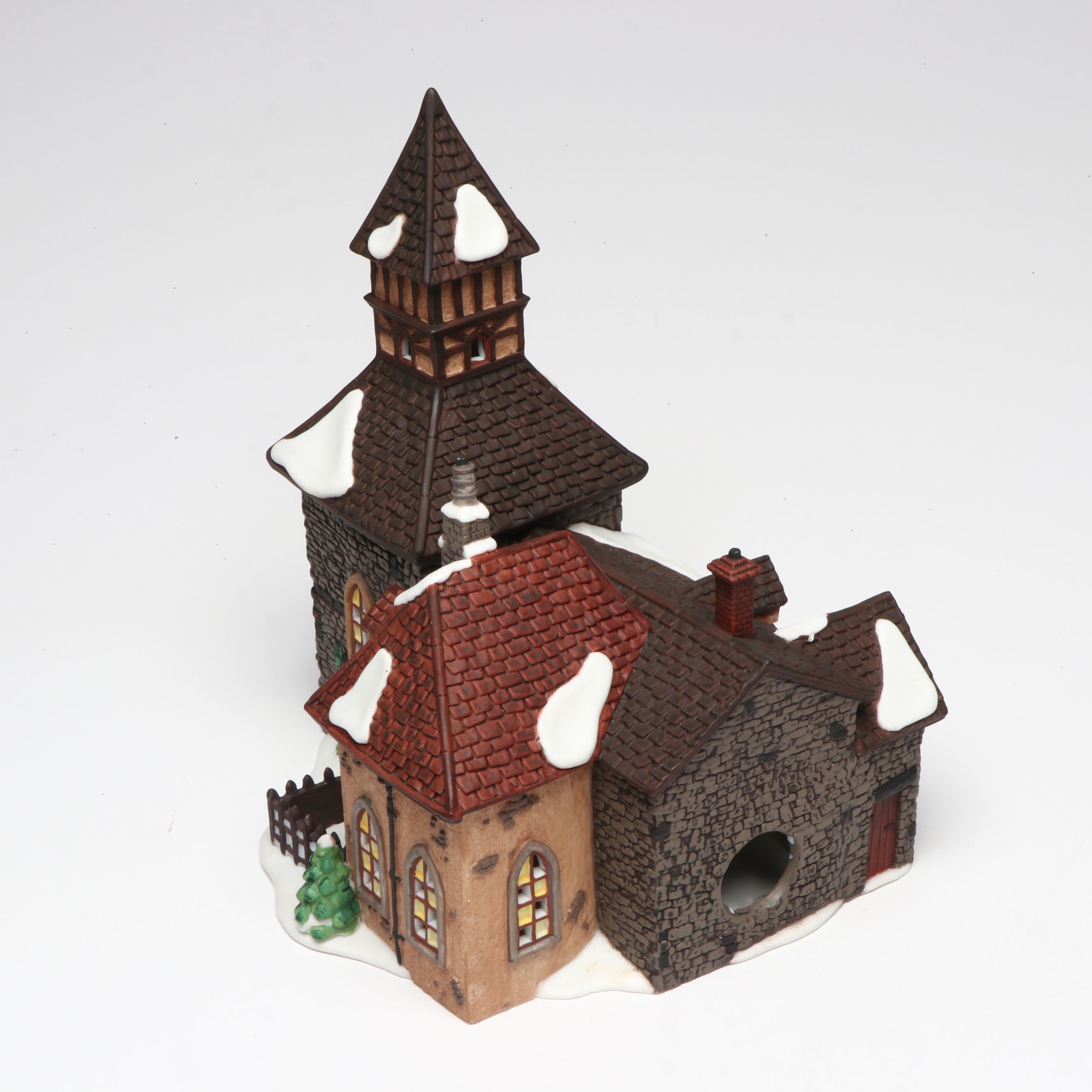 Christopher Radko and Other Blown Glass Ornaments with Christmas Village Décor