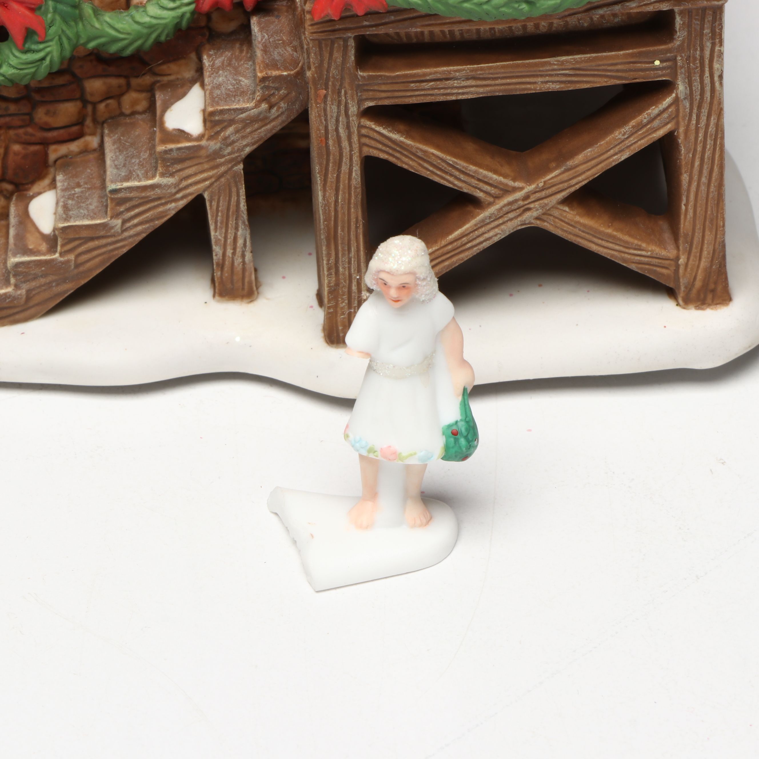 Christopher Radko and Other Blown Glass Ornaments with Christmas Village Décor