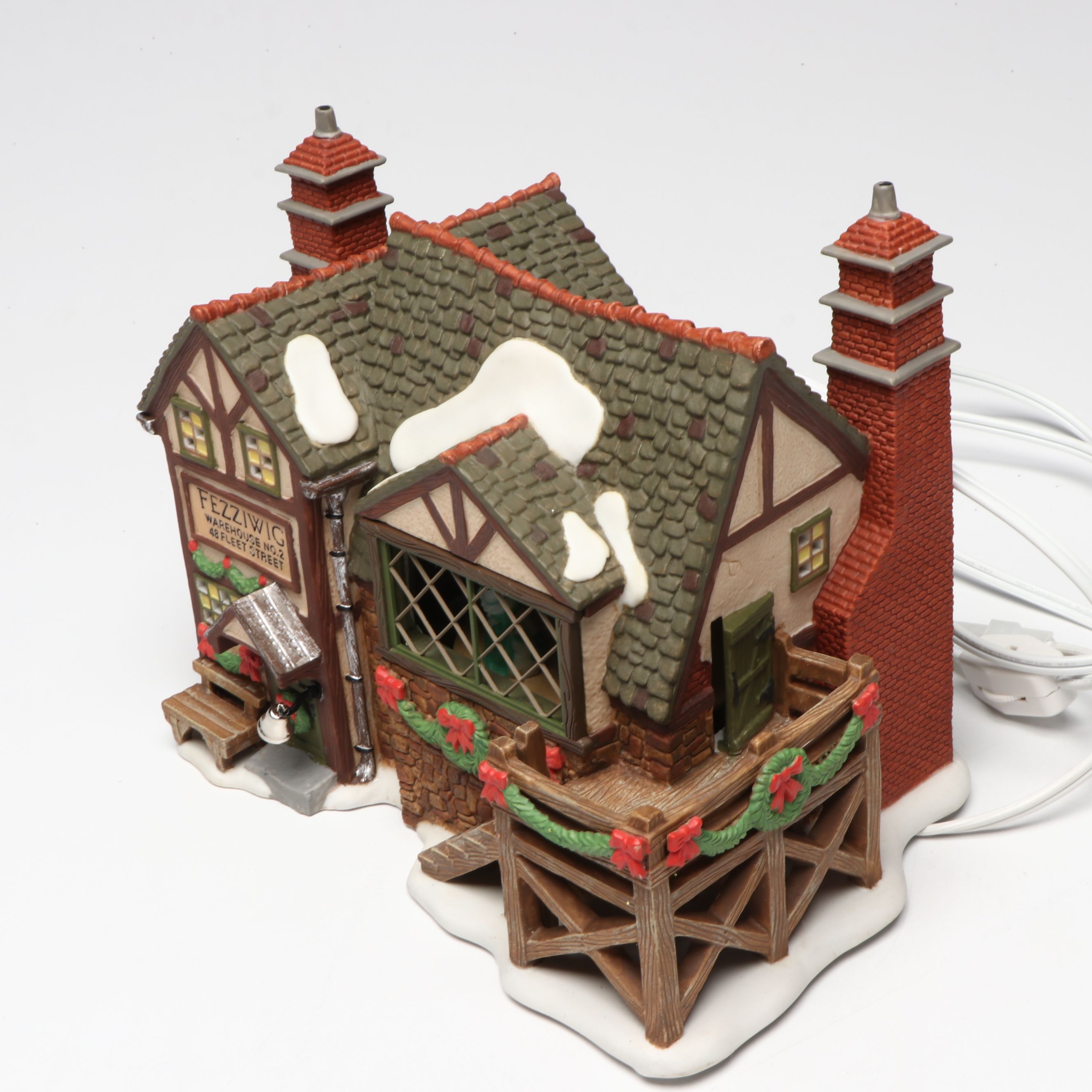 Christopher Radko and Other Blown Glass Ornaments with Christmas Village Décor
