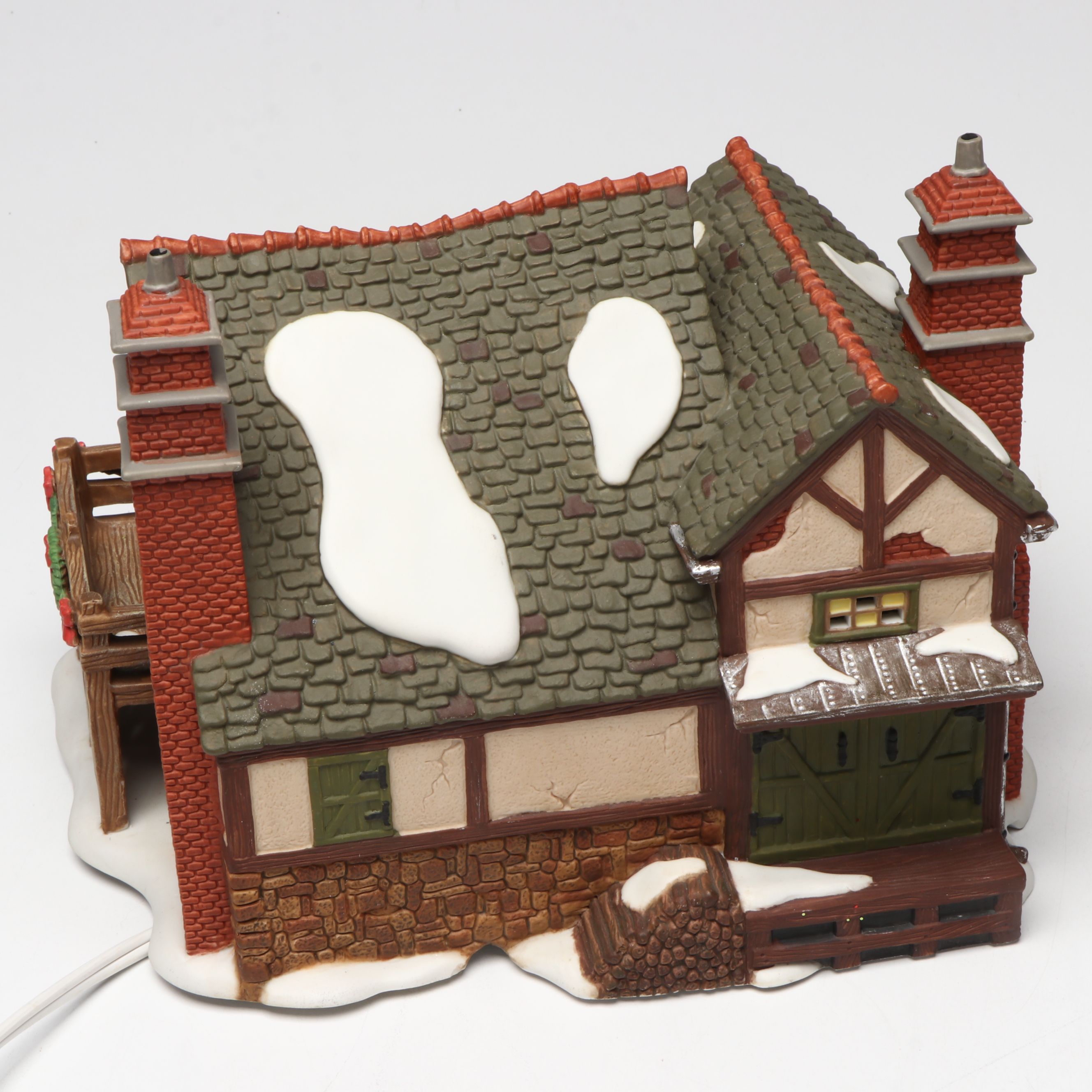 Christopher Radko and Other Blown Glass Ornaments with Christmas Village Décor