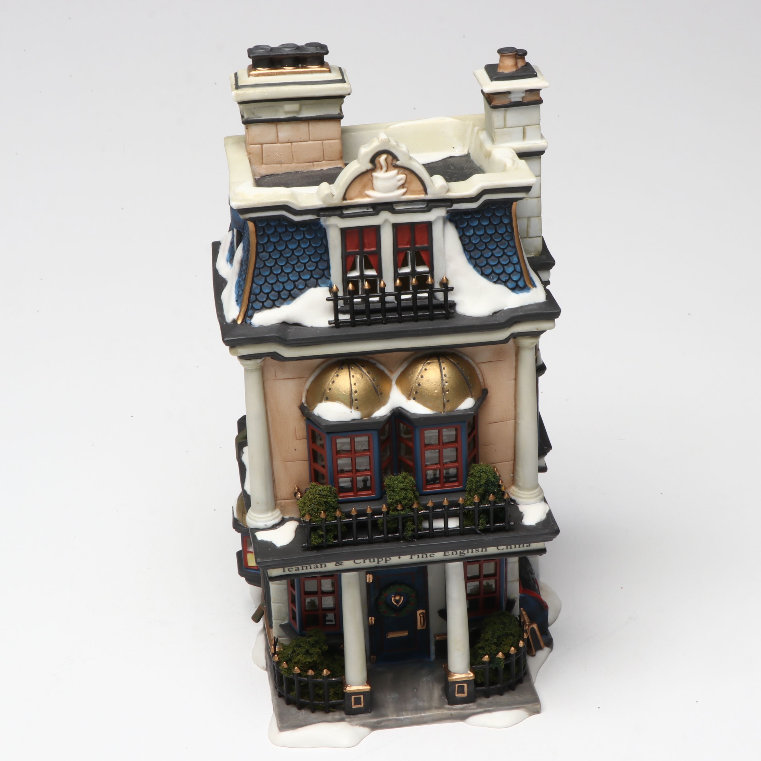 Christopher Radko and Other Blown Glass Ornaments with Christmas Village Décor