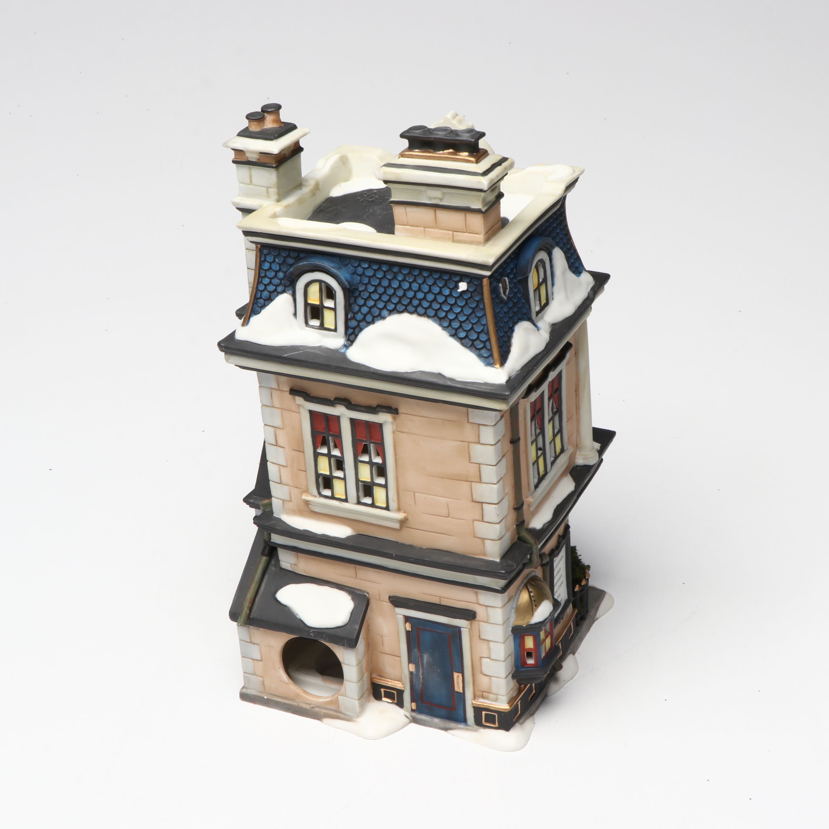 Christopher Radko and Other Blown Glass Ornaments with Christmas Village Décor