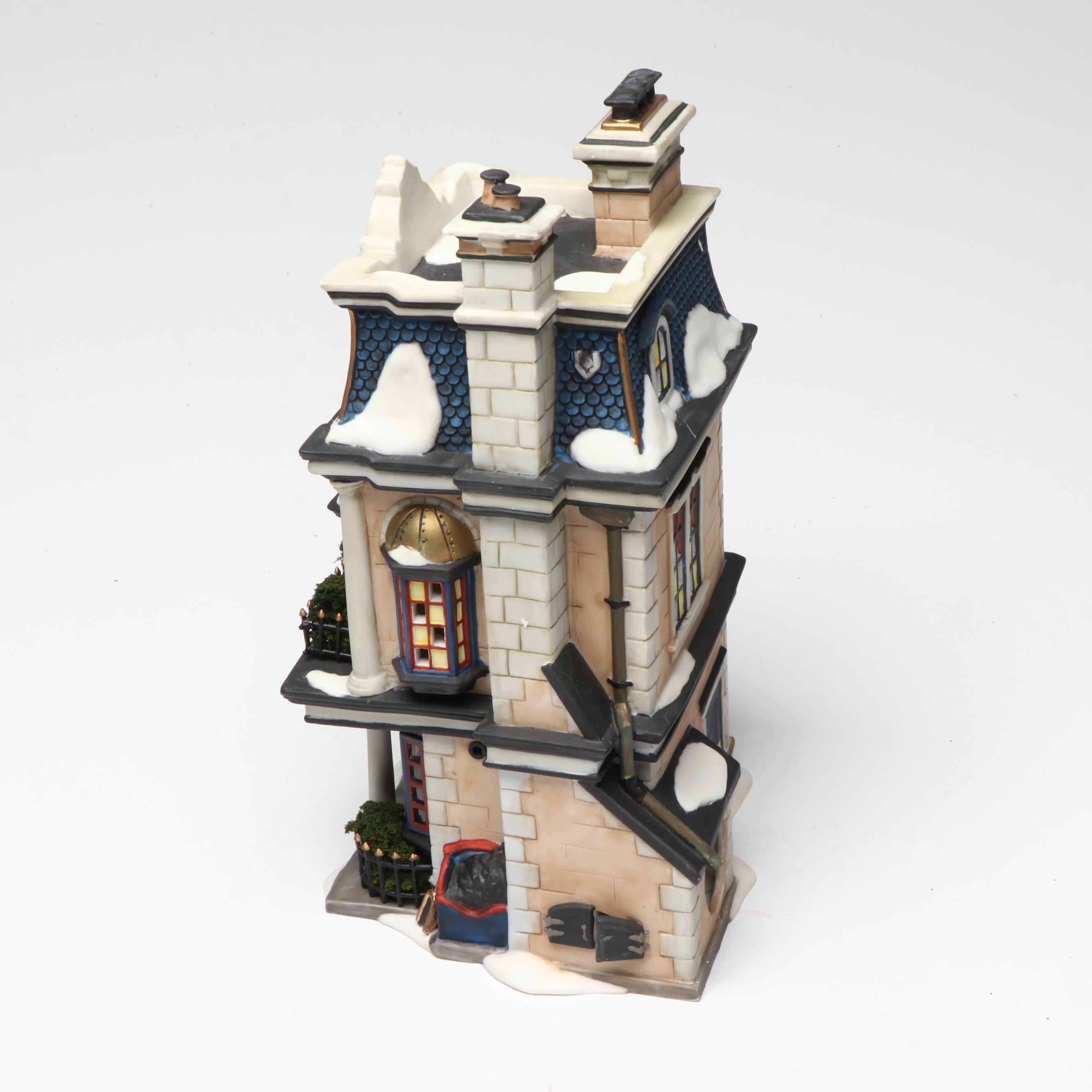 Christopher Radko and Other Blown Glass Ornaments with Christmas Village Décor