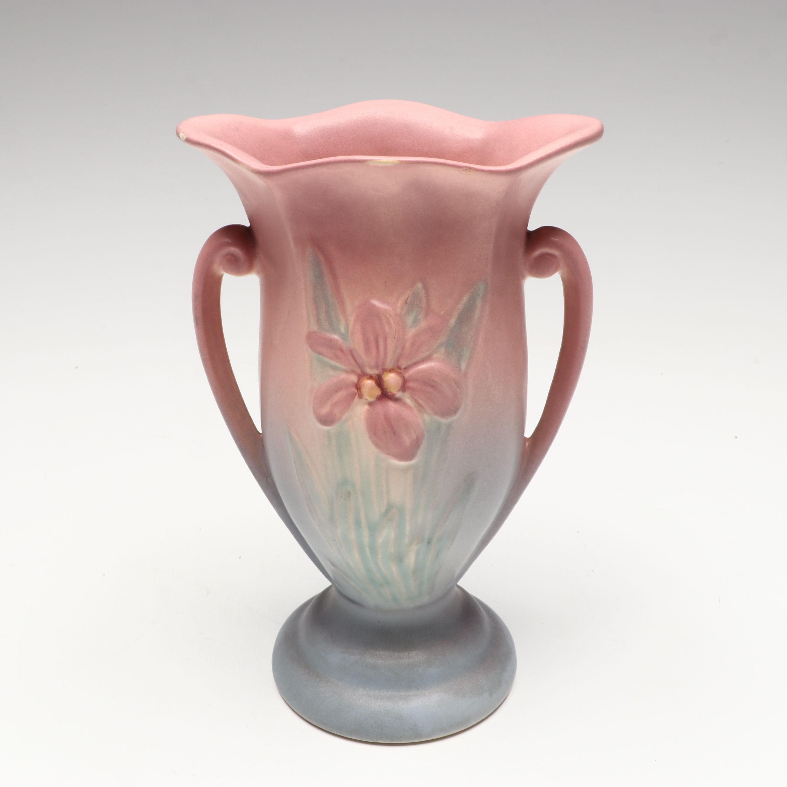 Hull Pottery "Magnolia" and "Wild Flower Yellow Rose" Ceramic Handled Vases