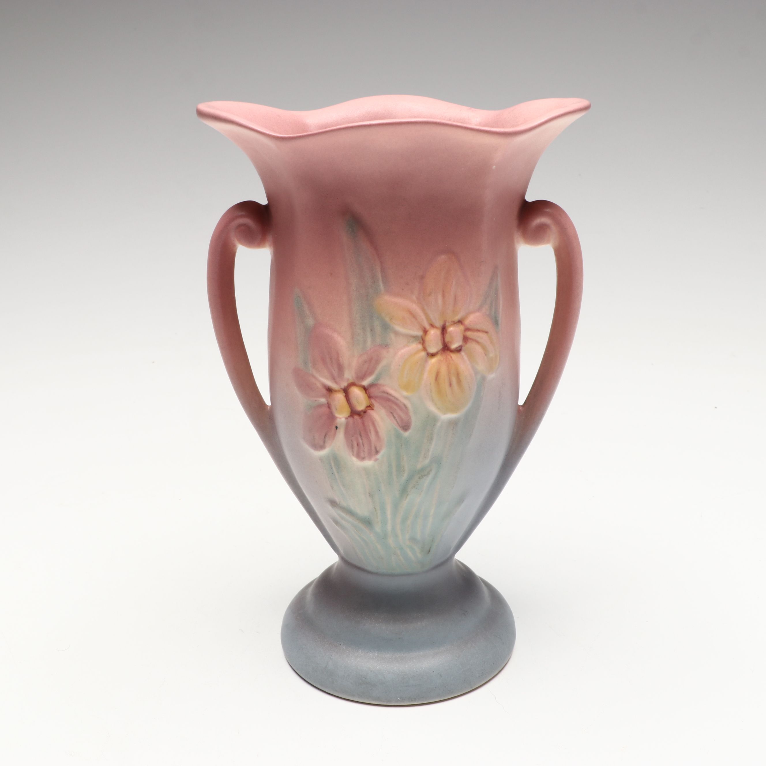 Hull Pottery "Magnolia" and "Wild Flower Yellow Rose" Ceramic Handled Vases