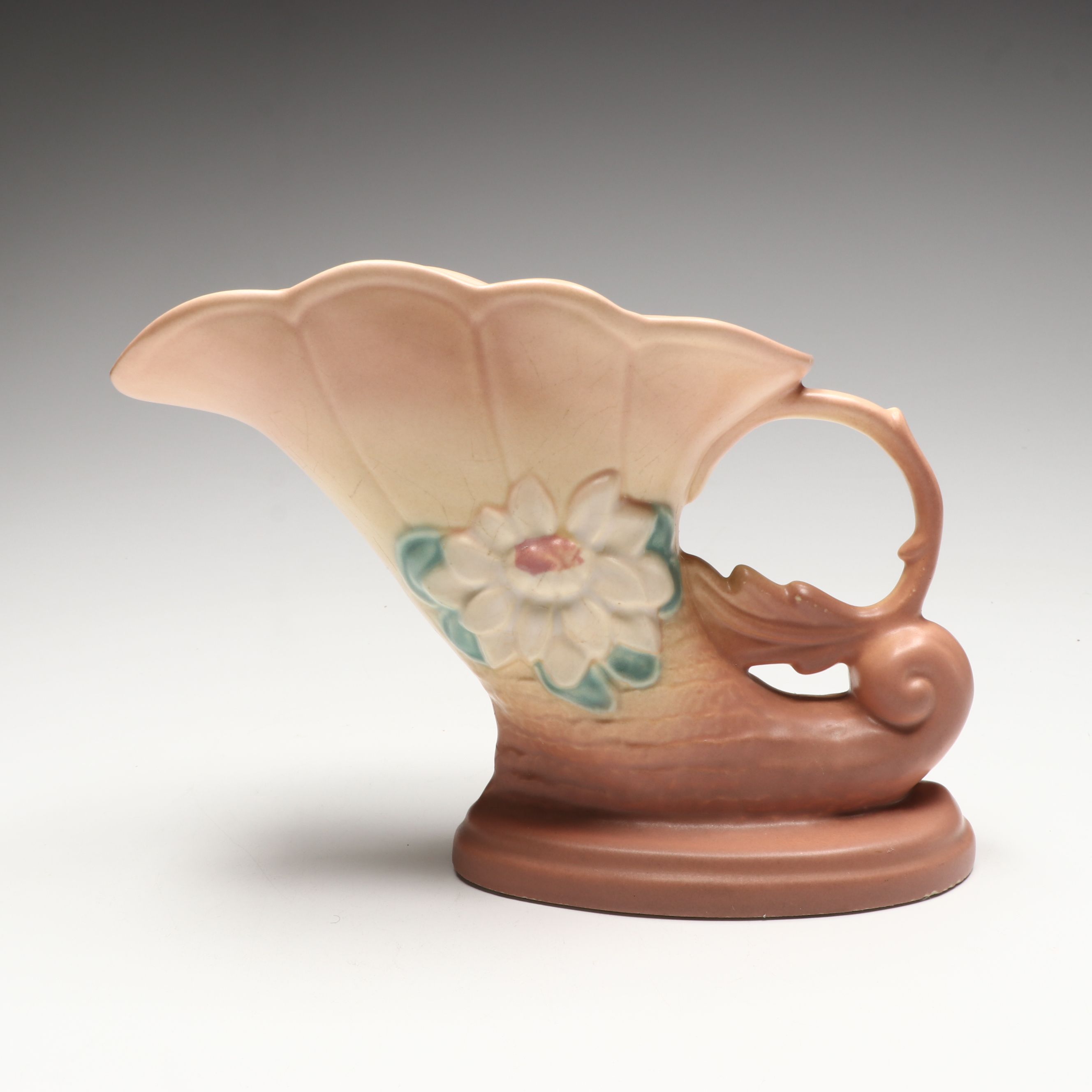 Hull Pottery "Magnolia" and "Wild Flower Yellow Rose" Ceramic Handled Vases