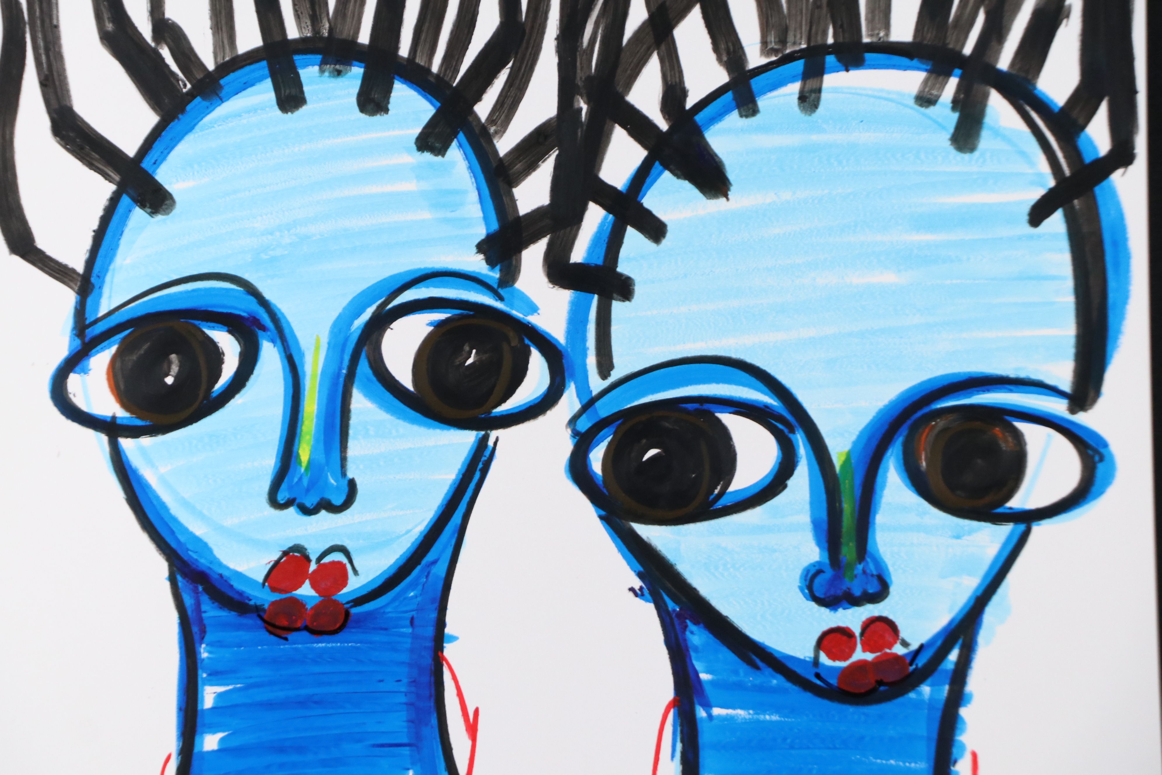 Abiola Idowu Acrylic and Marker Portraits "I Love You III" and More, 2026