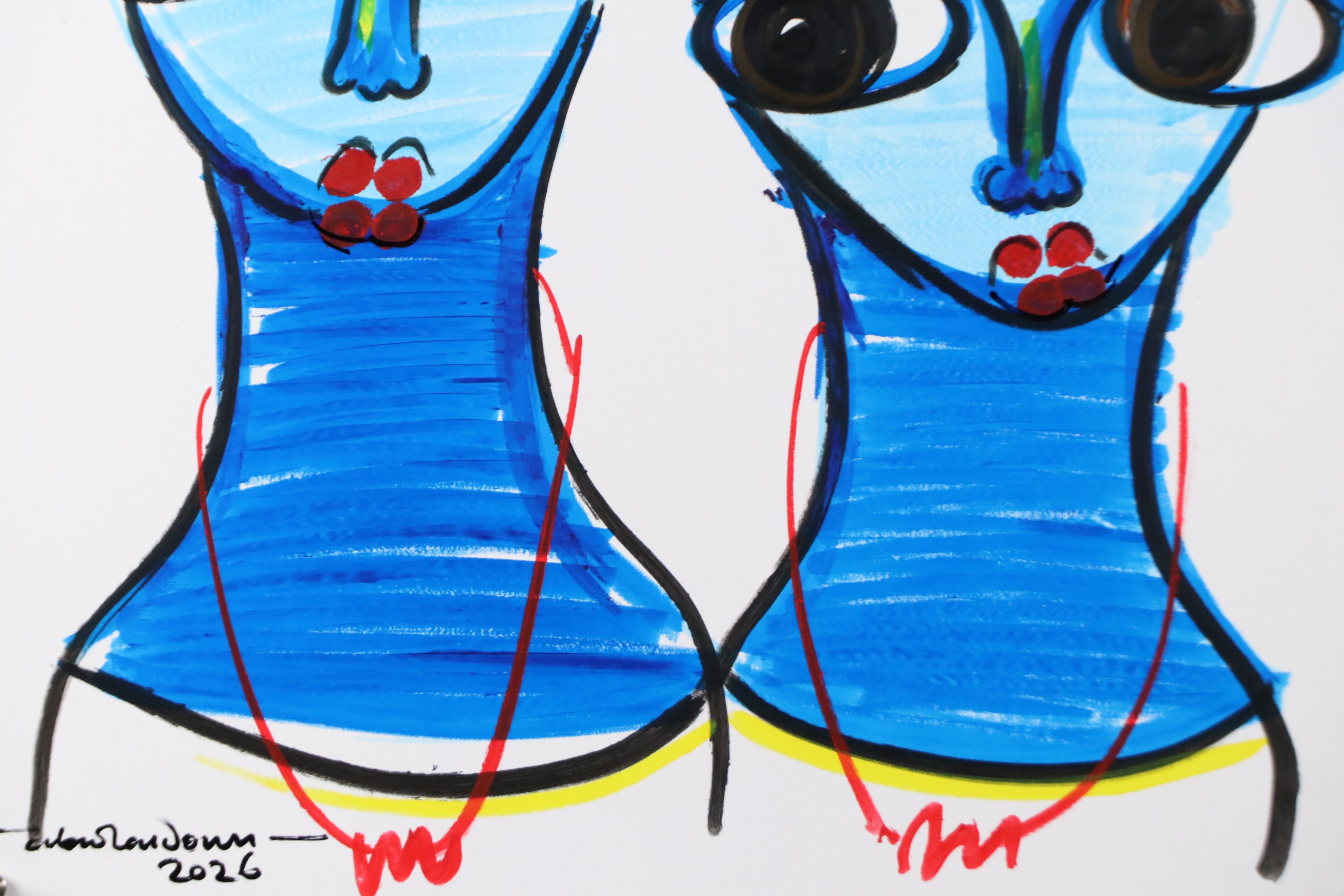 Abiola Idowu Acrylic and Marker Portraits "I Love You III" and More, 2026