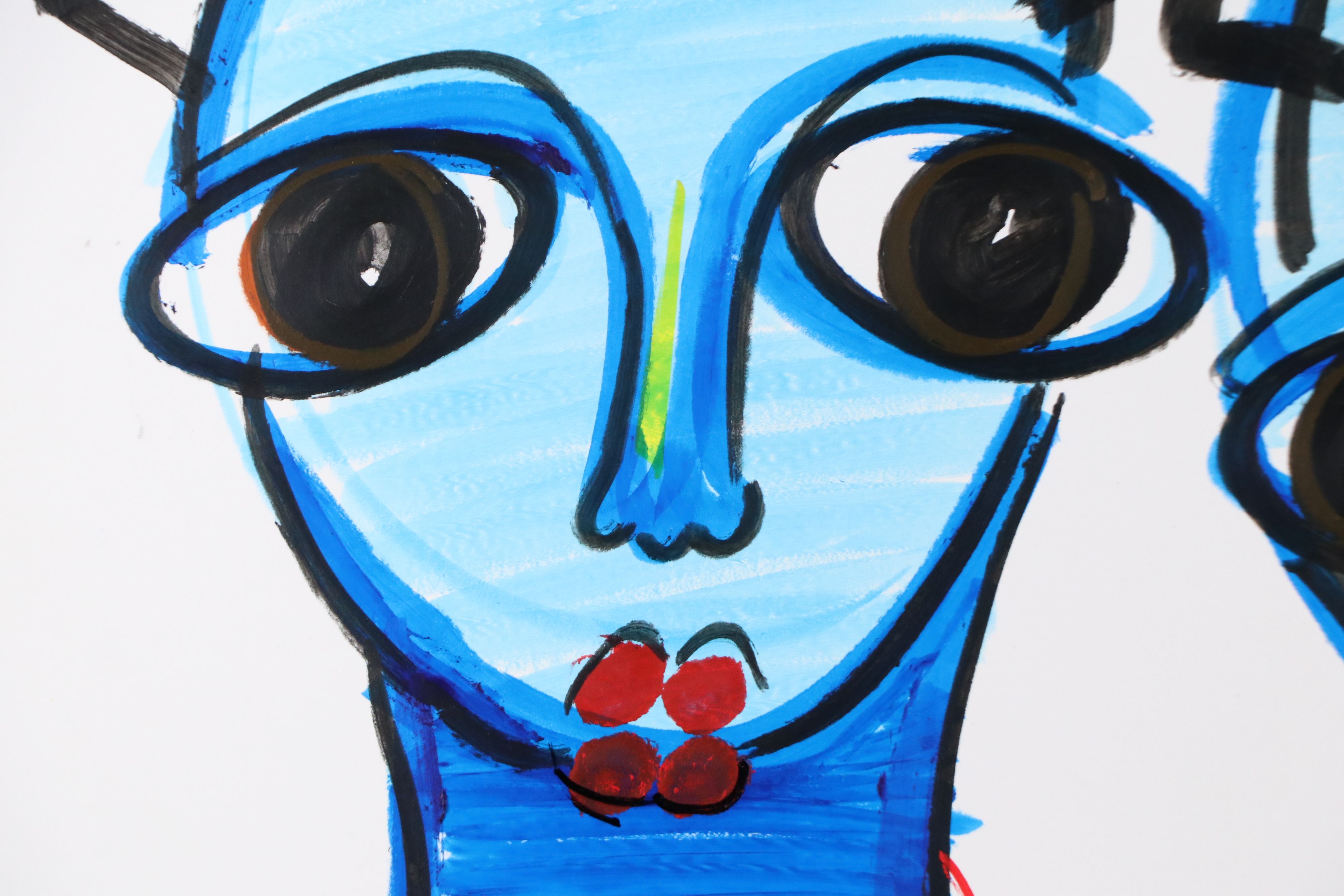 Abiola Idowu Acrylic and Marker Portraits "I Love You III" and More, 2026