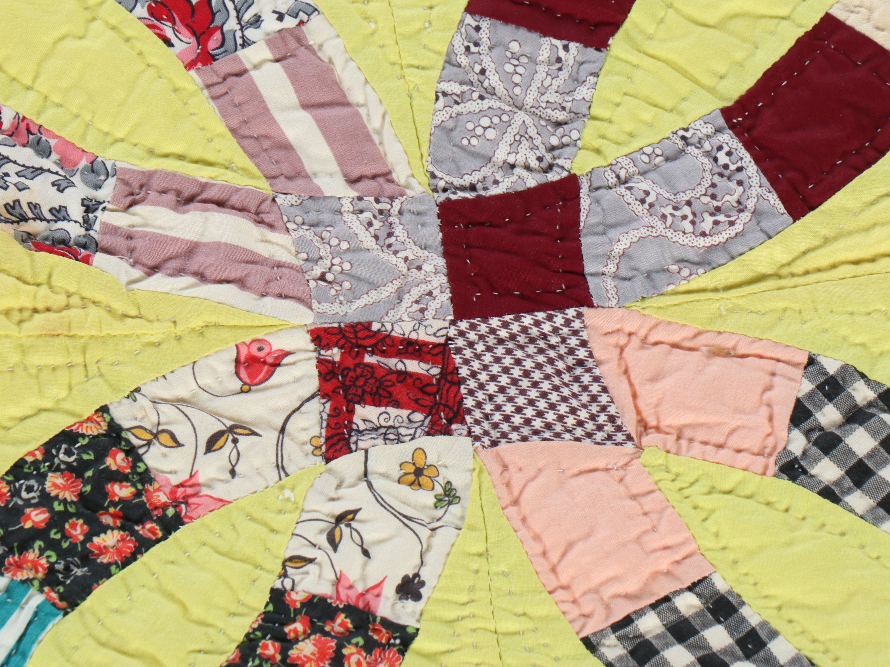 Handmade "Double Wedding Ring" Pieced Quilt