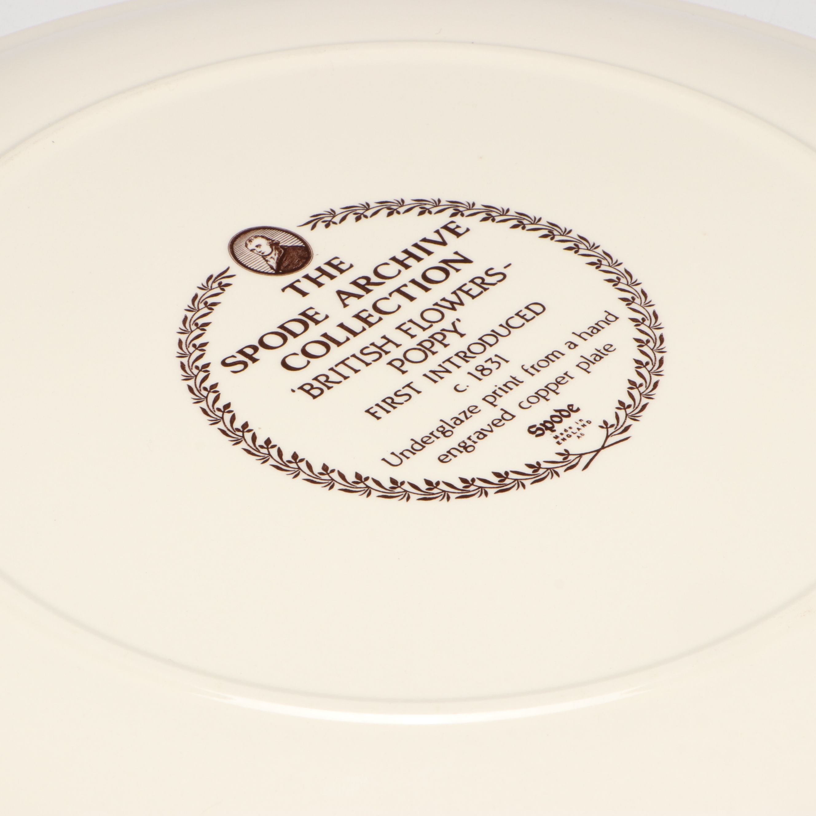 Spode "British Flowers-Poppy" Archive Collection Ceramic Platter