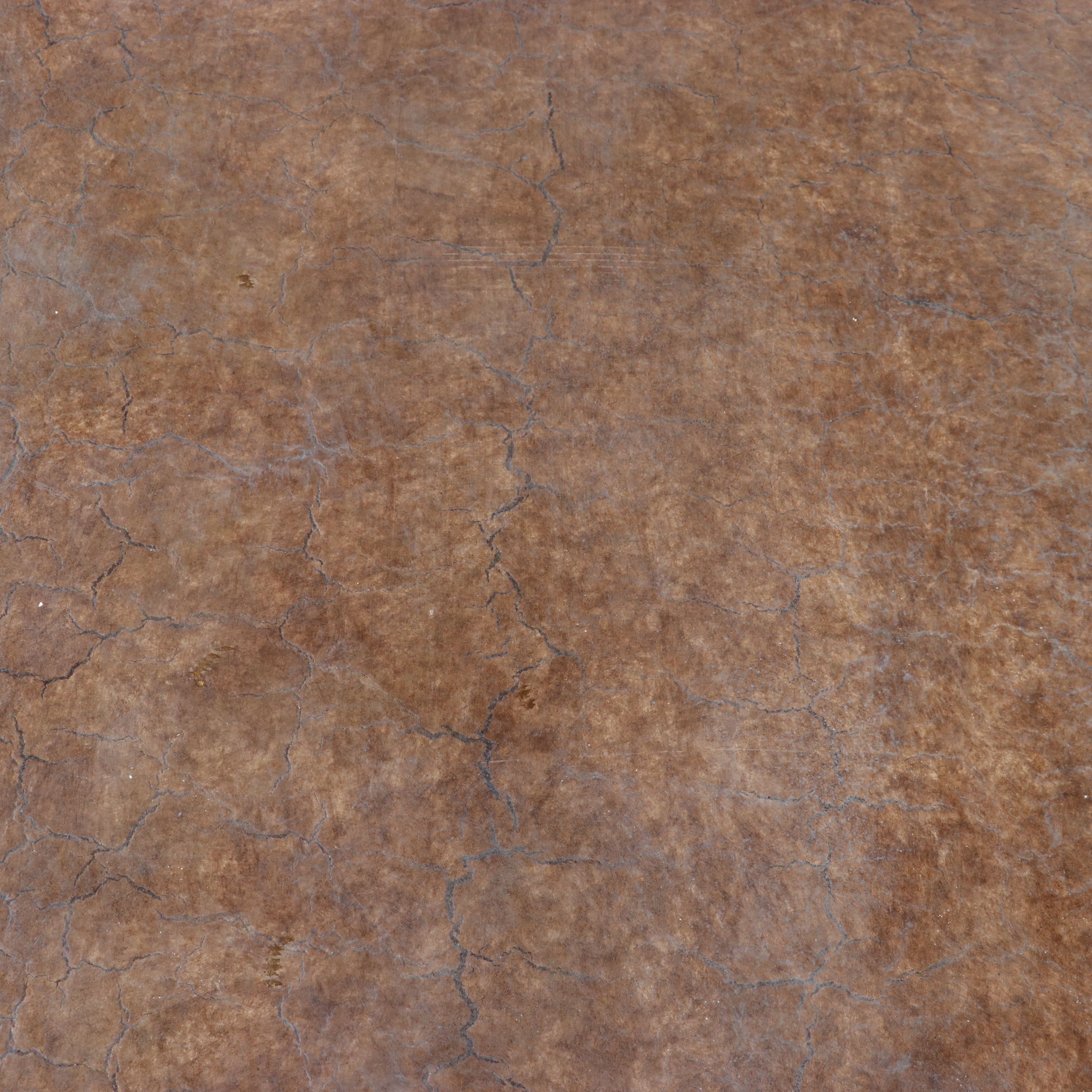 Mediterranean Revival Wrought Iron and Marble-Top Scroll-Base Coffee Table