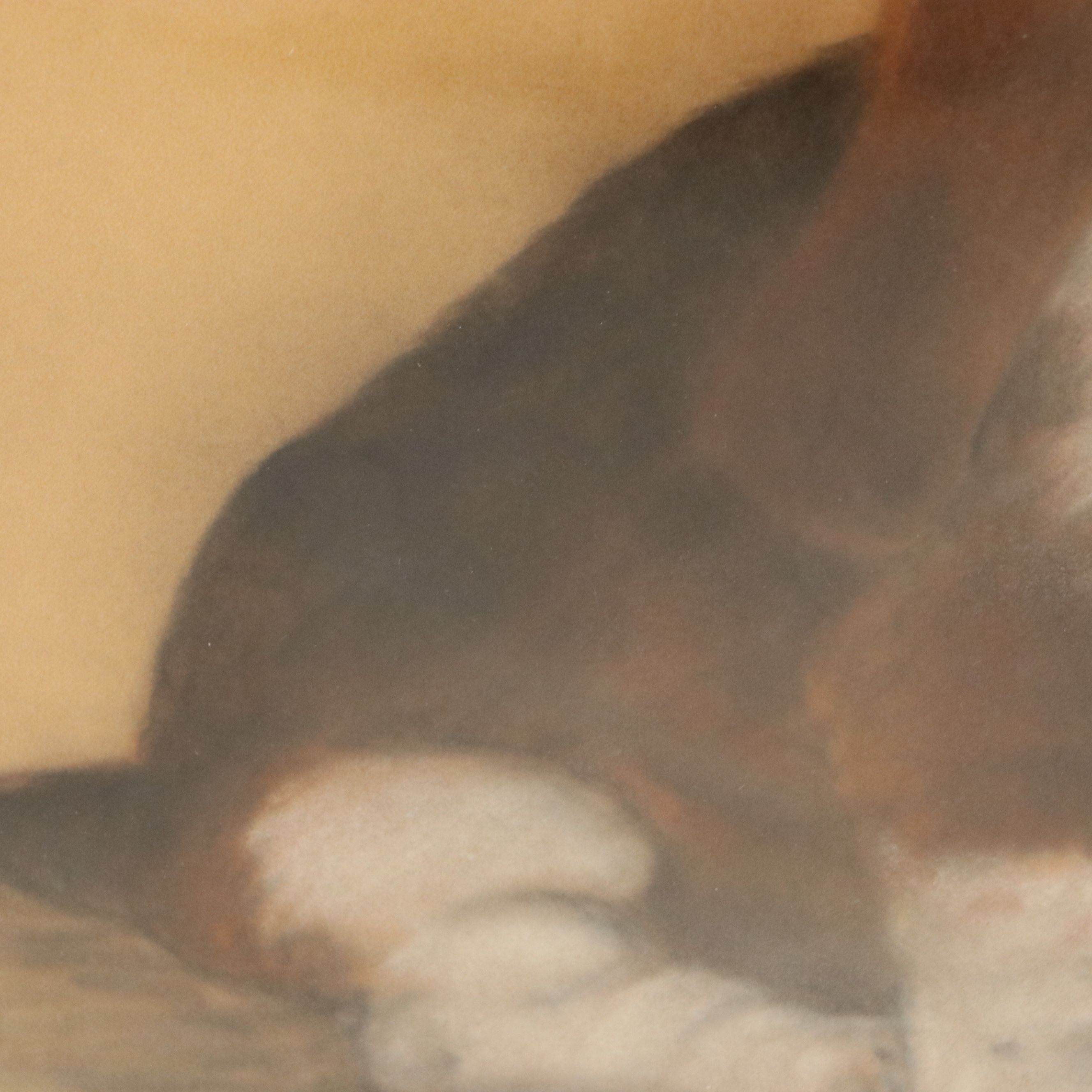 Signed Oil Pastel Drawing of a Basset Hound, Mid to Late 20th Century
