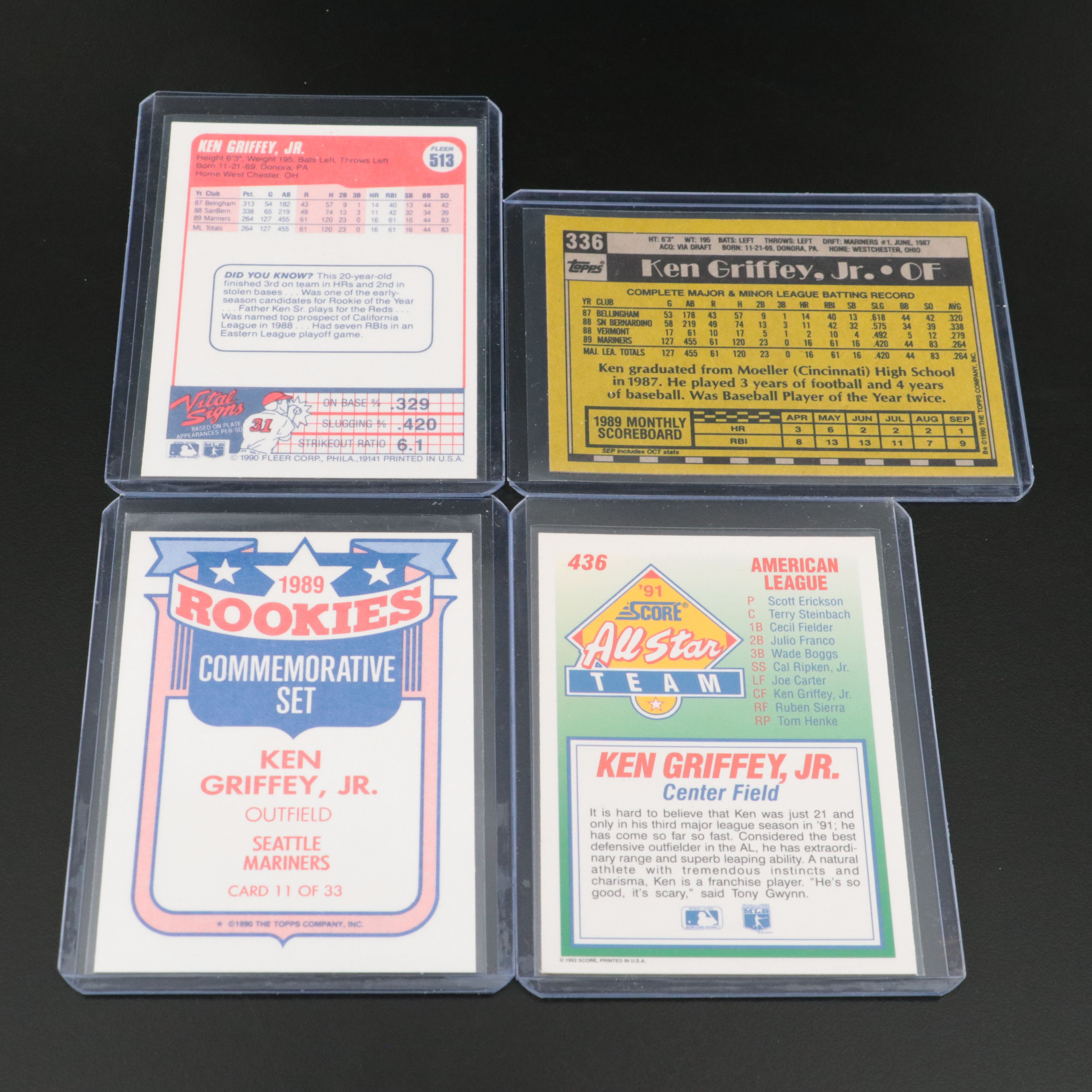 Ken Griffey Jr. Baseball Cards Featuring Rookies, Inserts, and More