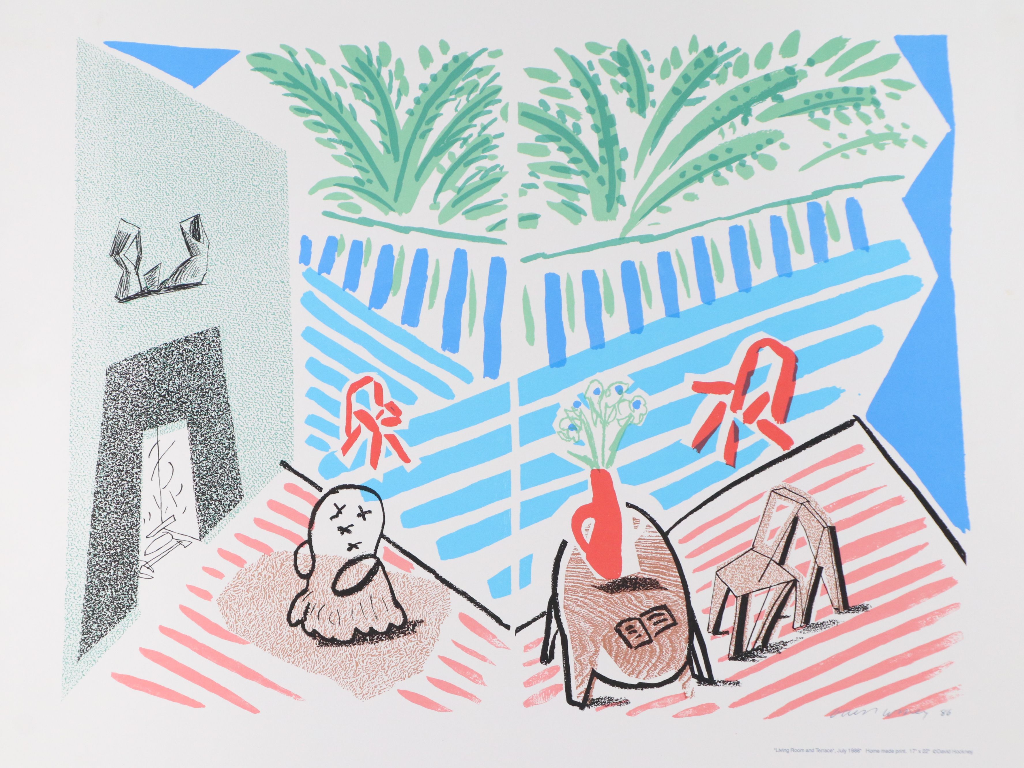 Modern Museum of Art David Hockney Exhibition Serigraph Poster, 1989