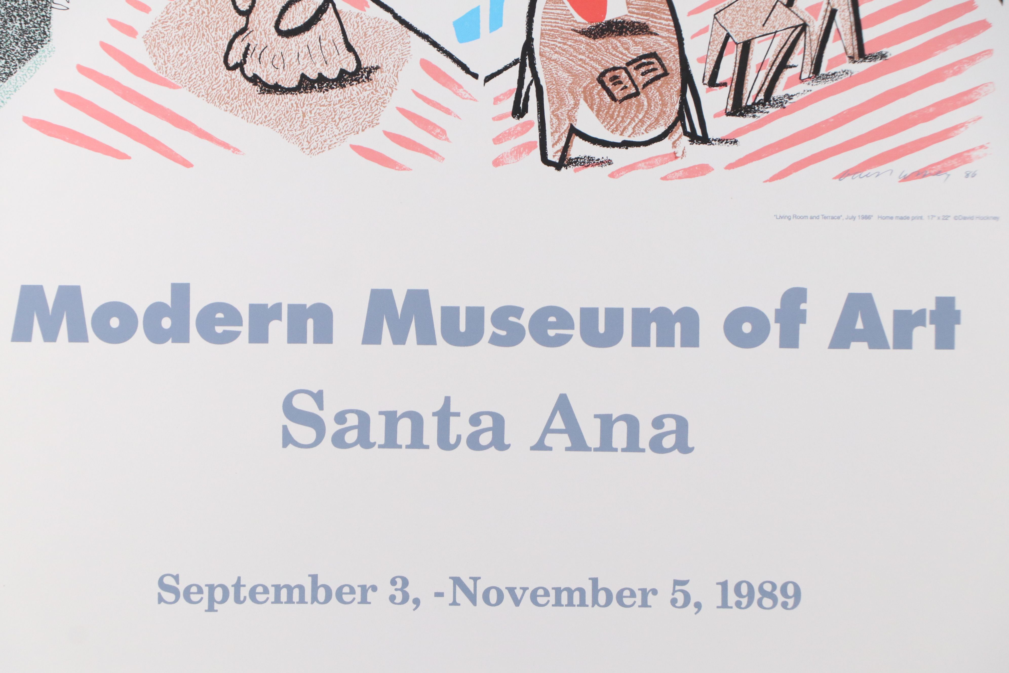 Modern Museum of Art David Hockney Exhibition Serigraph Poster, 1989