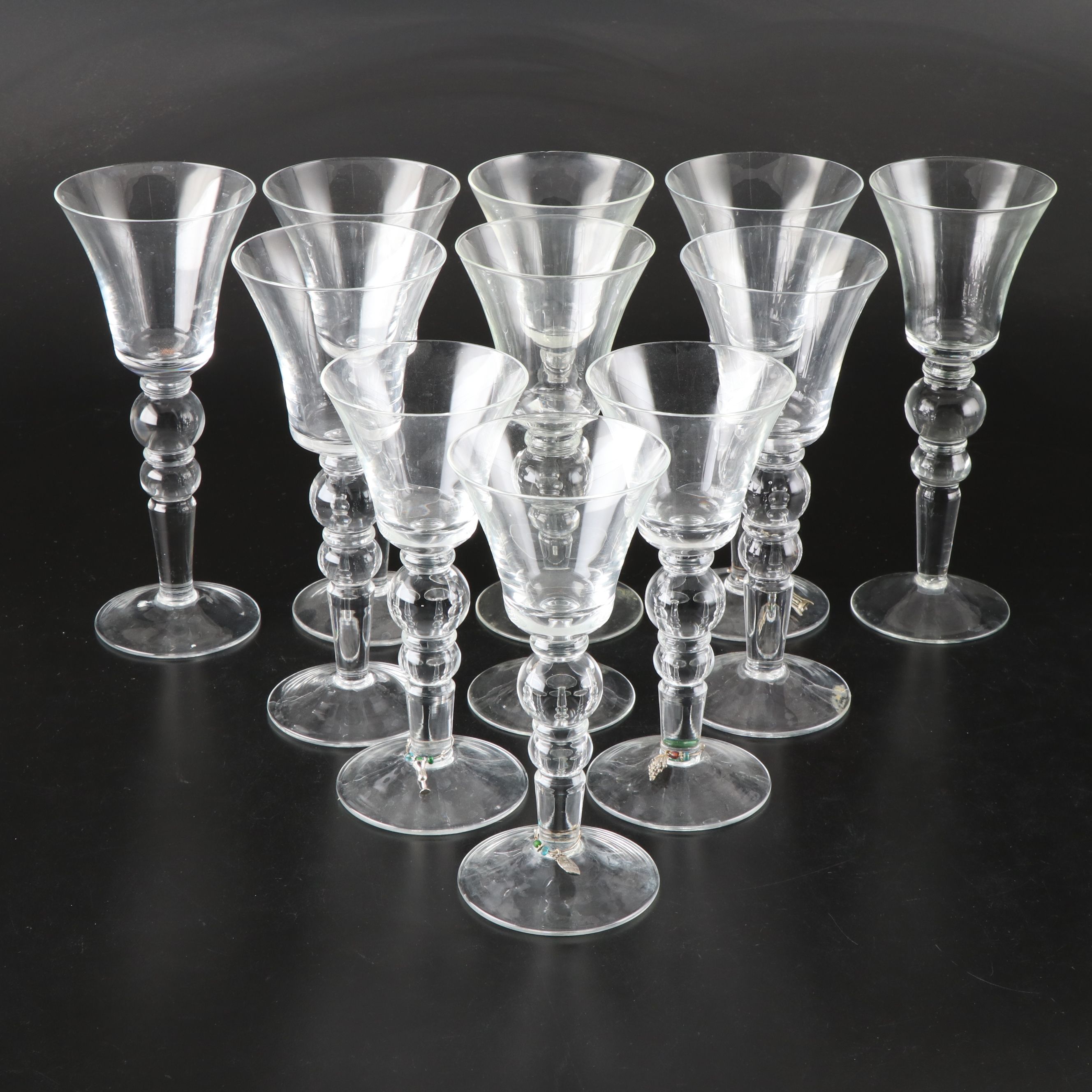 Sasaki "Suninke" Red and White Wine Glasses, 1995-2004