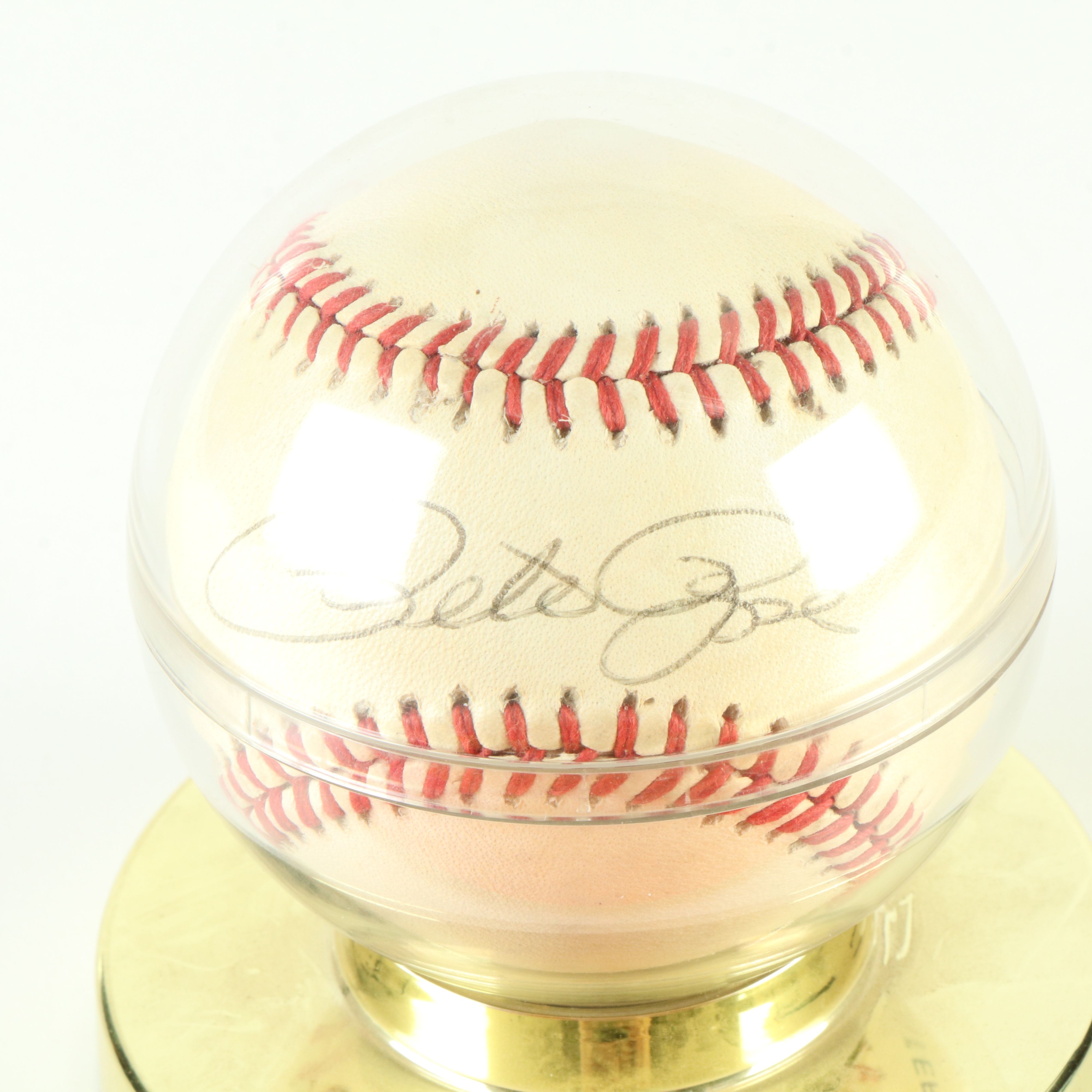 Pete Rose Signed Rawlings Official Baseball & Cincinnati Reds Team Issued Photos