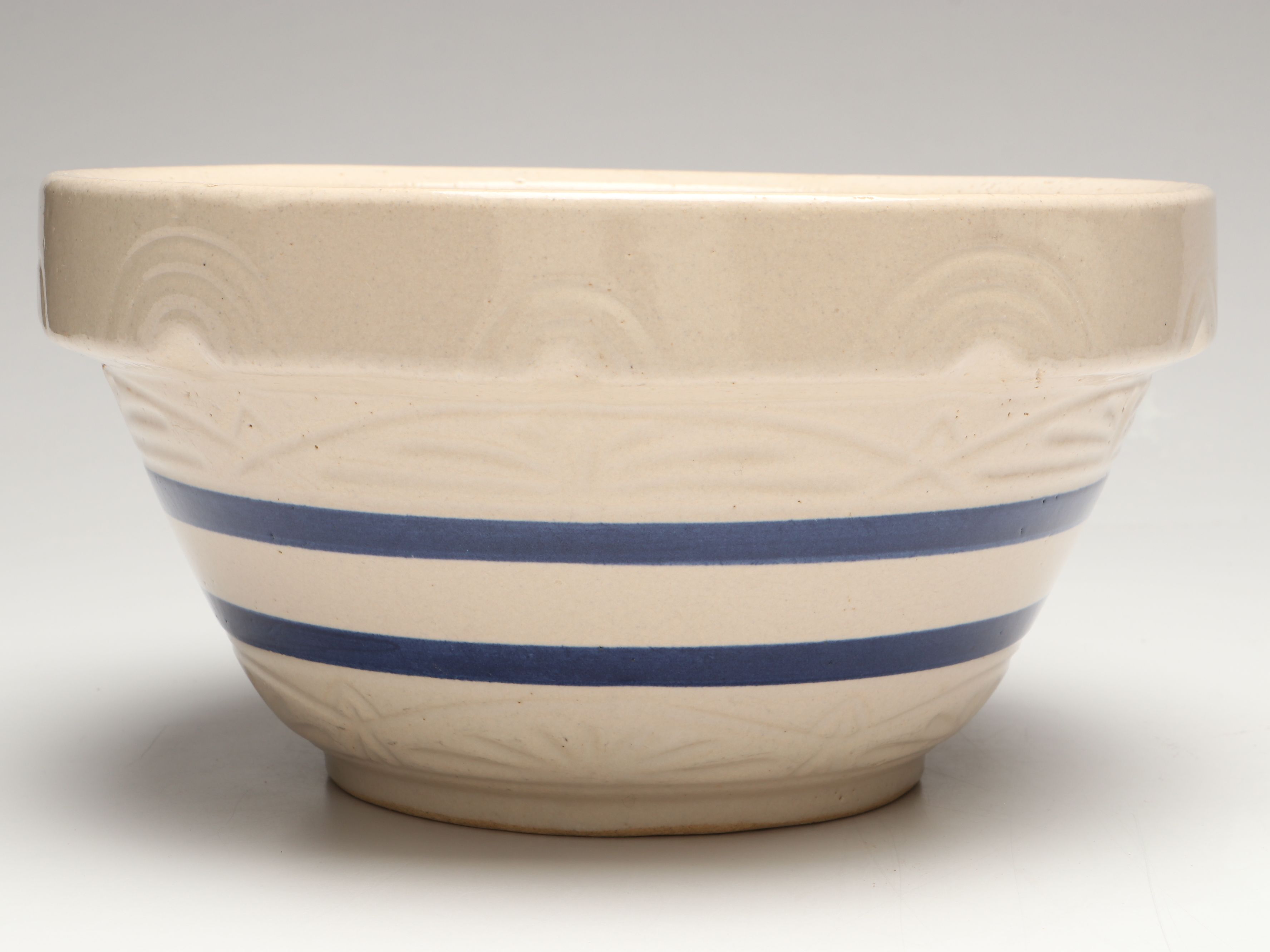 Robinson Ransbottom Cobalt Stoneware Mixing Bowls and Lidded Crock