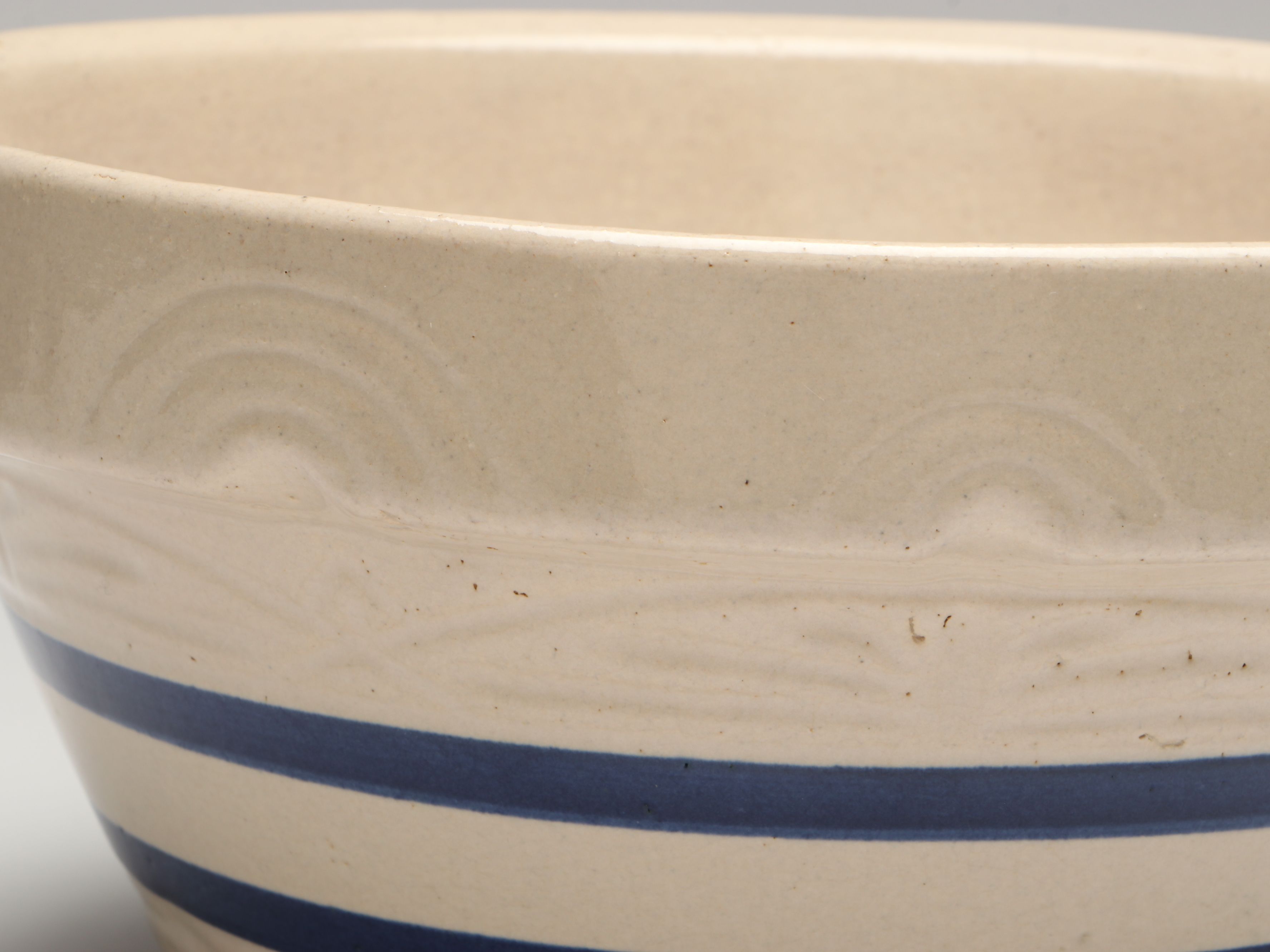 Robinson Ransbottom Cobalt Stoneware Mixing Bowls and Lidded Crock