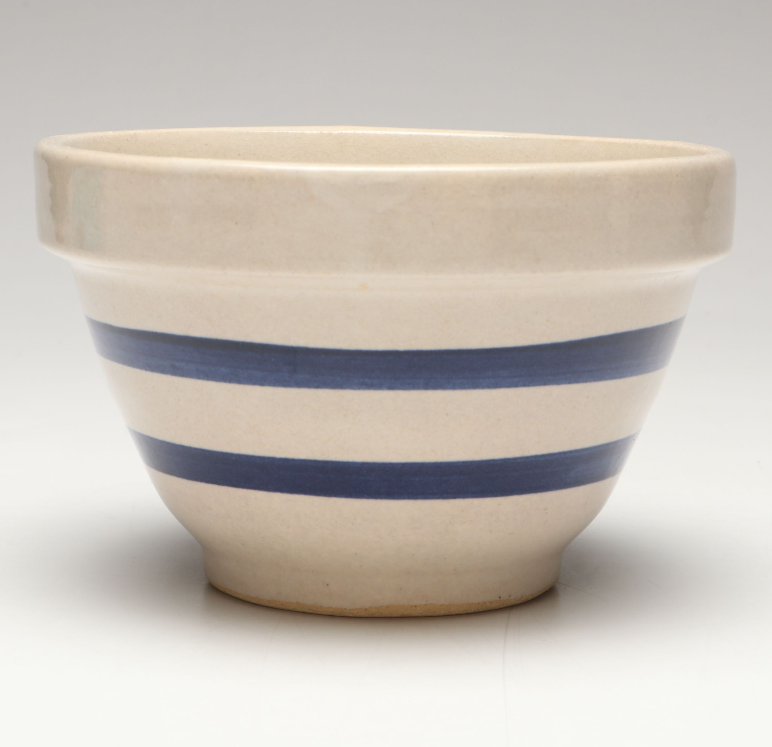 Robinson Ransbottom Cobalt Stoneware Mixing Bowls and Lidded Crock