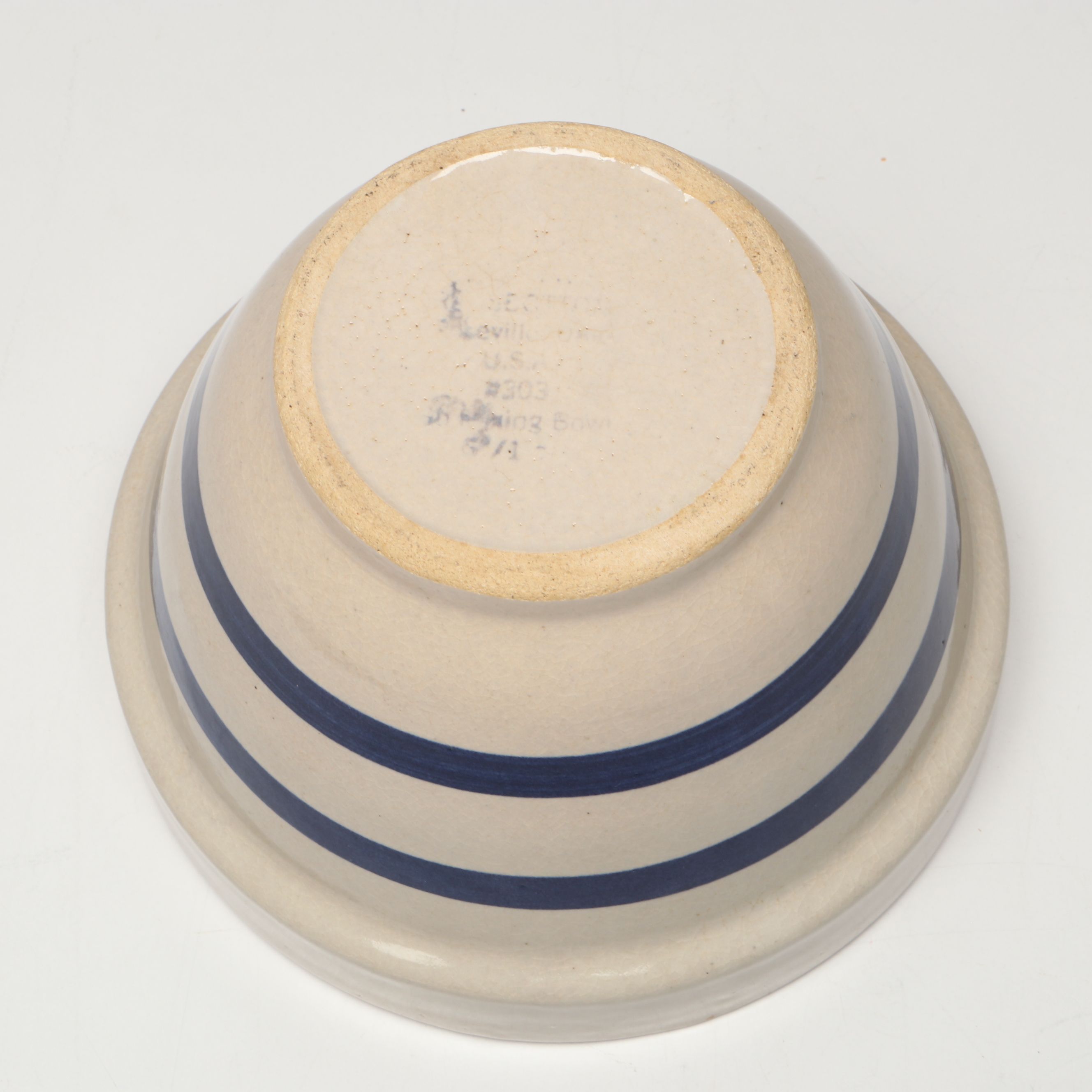 Robinson Ransbottom Cobalt Stoneware Mixing Bowls and Lidded Crock