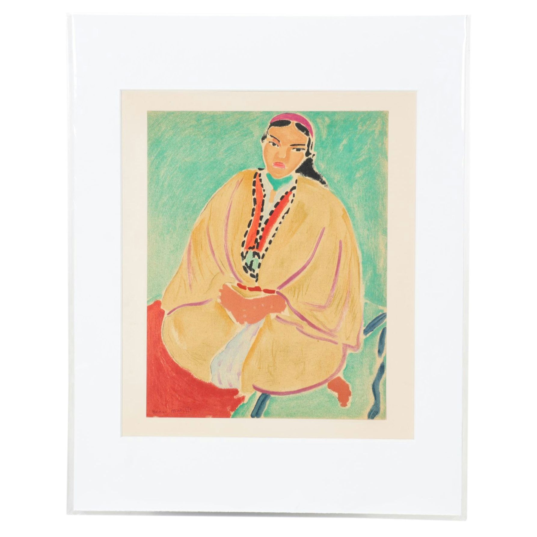 Henri Matisse Reproduction Portrait Color Lithograph "Zorah in Yellow"