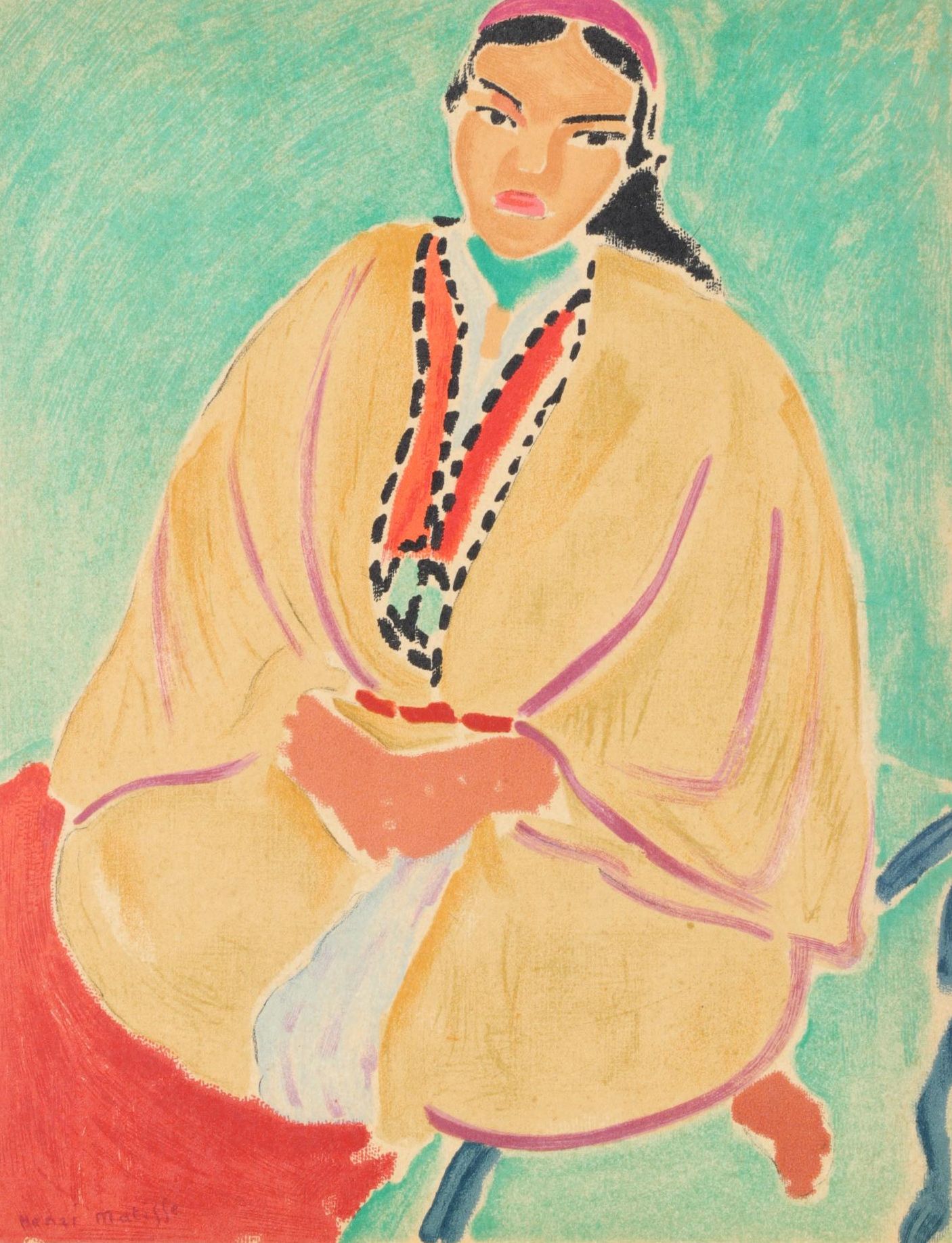 Henri Matisse Reproduction Portrait Color Lithograph "Zorah in Yellow"