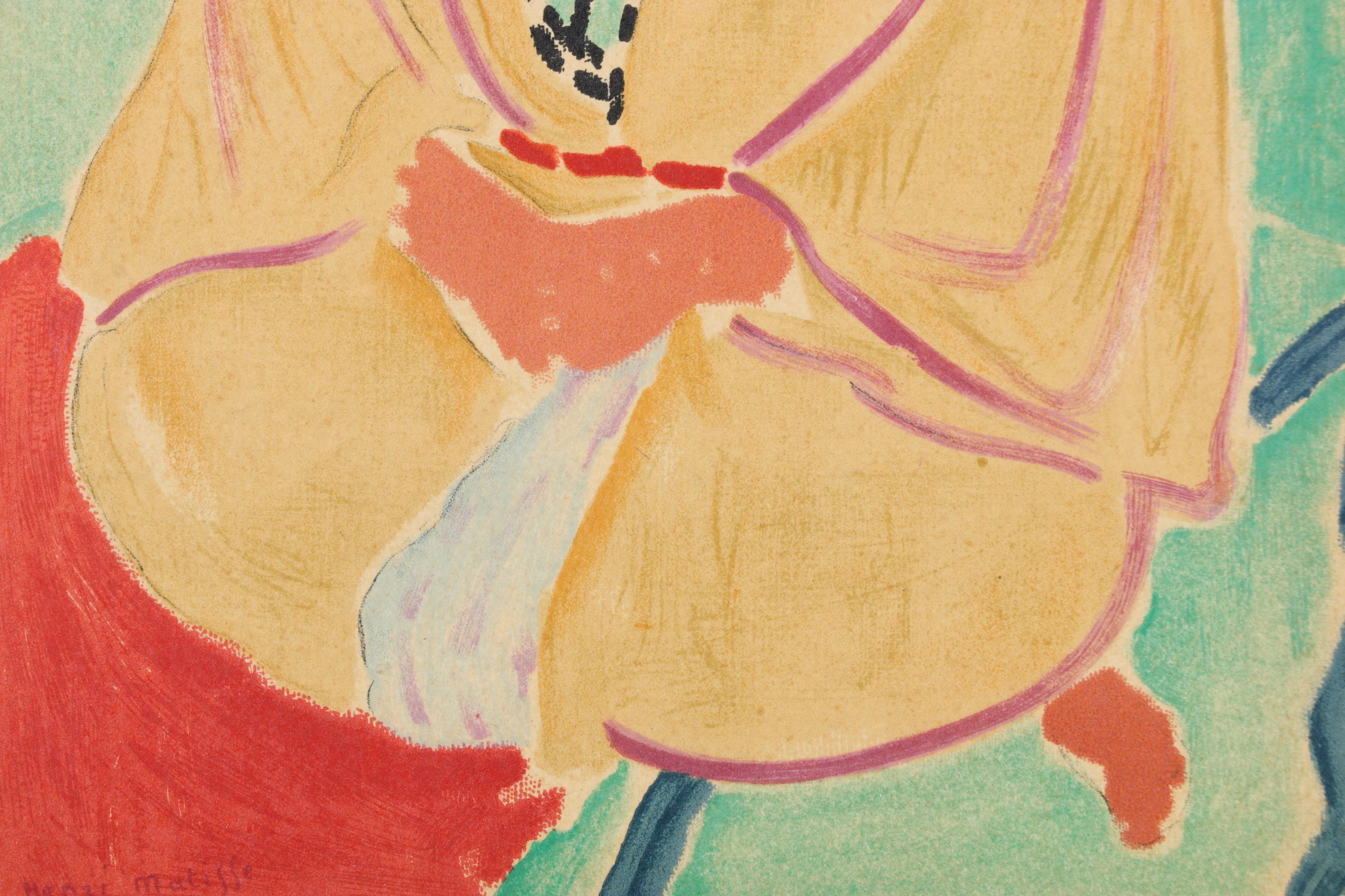 Henri Matisse Reproduction Portrait Color Lithograph "Zorah in Yellow"