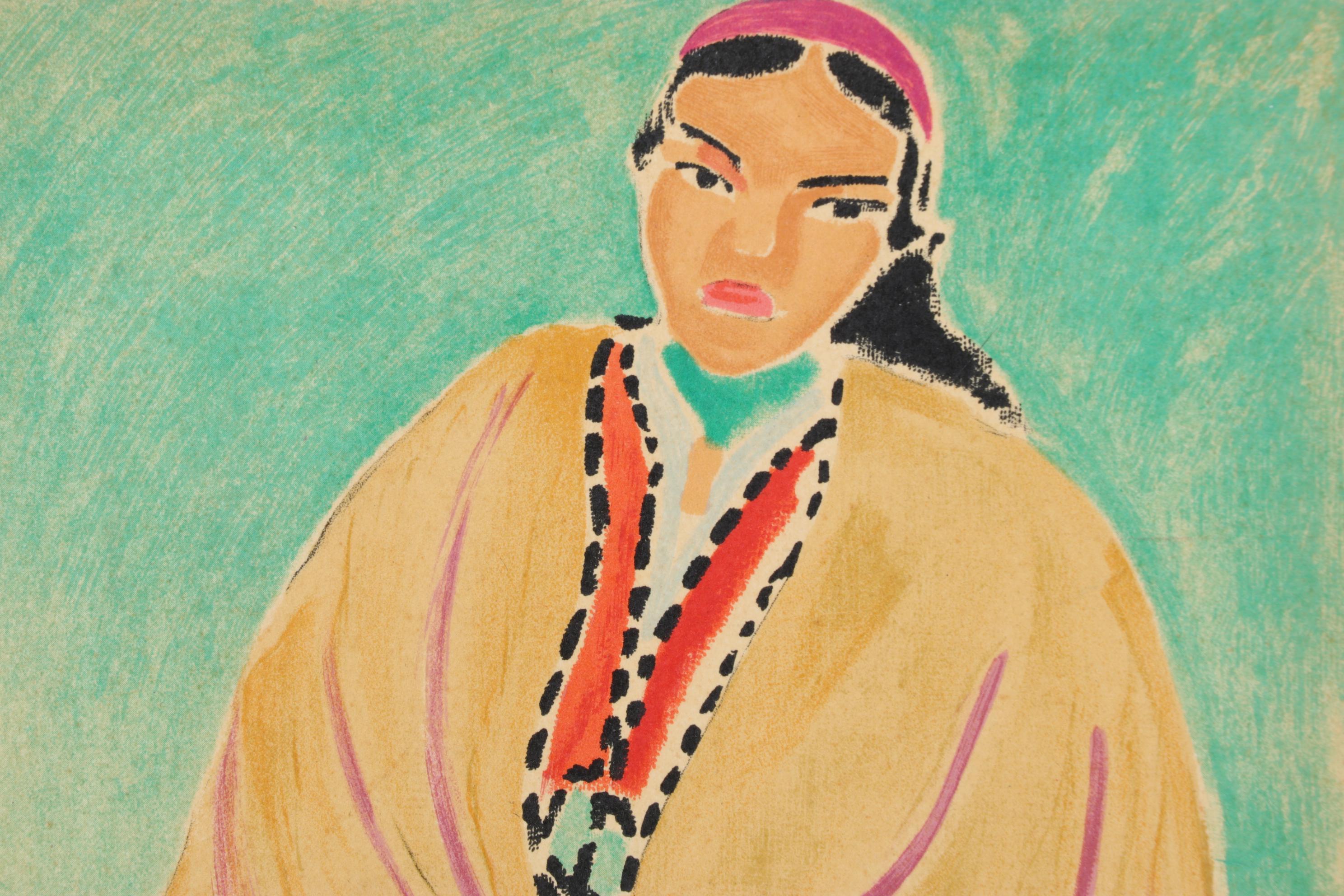 Henri Matisse Reproduction Portrait Color Lithograph "Zorah in Yellow"