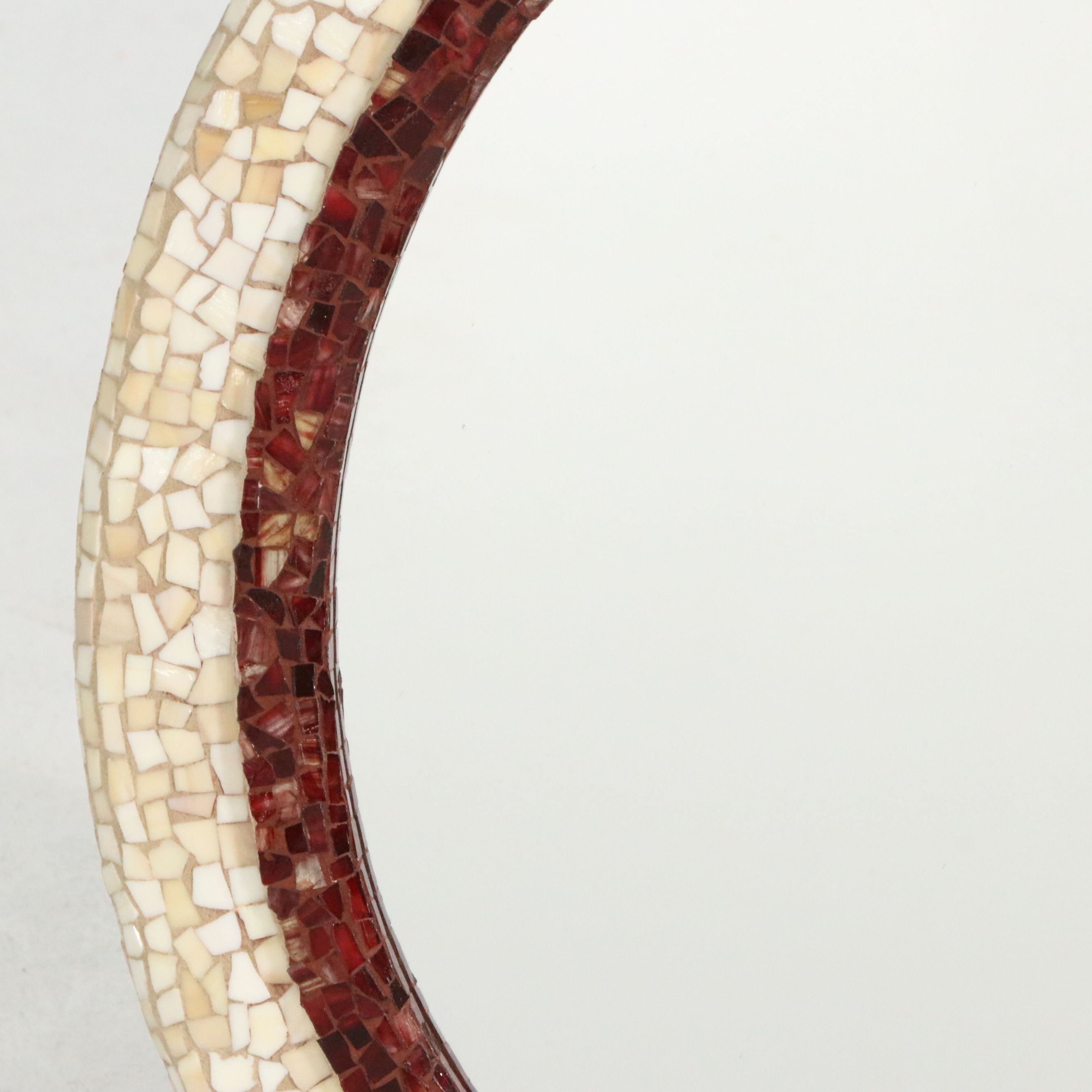 Double Mosaic Framed Oval Mirror, Vintage