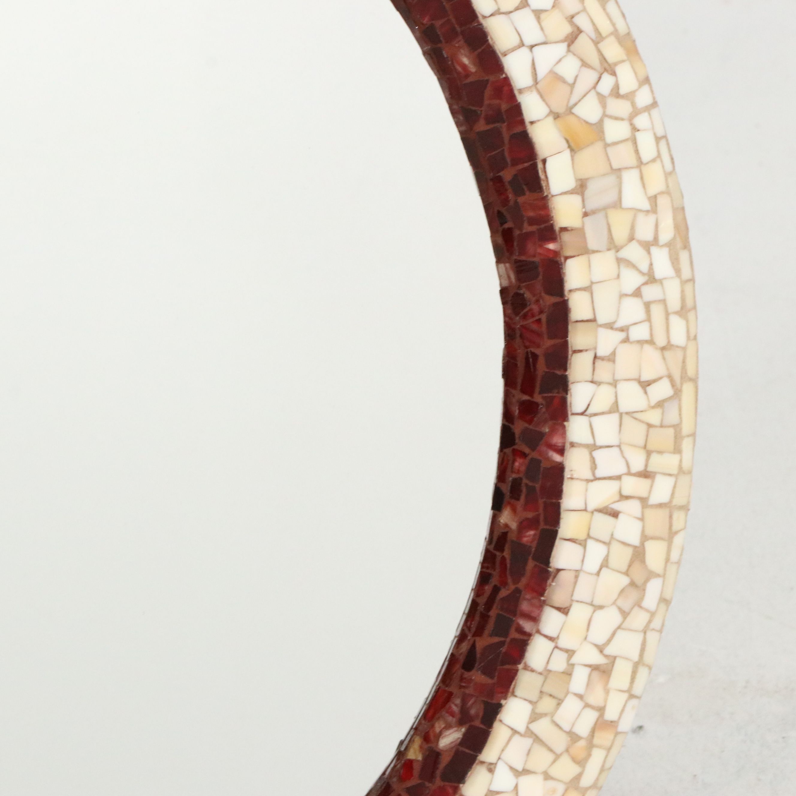 Double Mosaic Framed Oval Mirror, Vintage