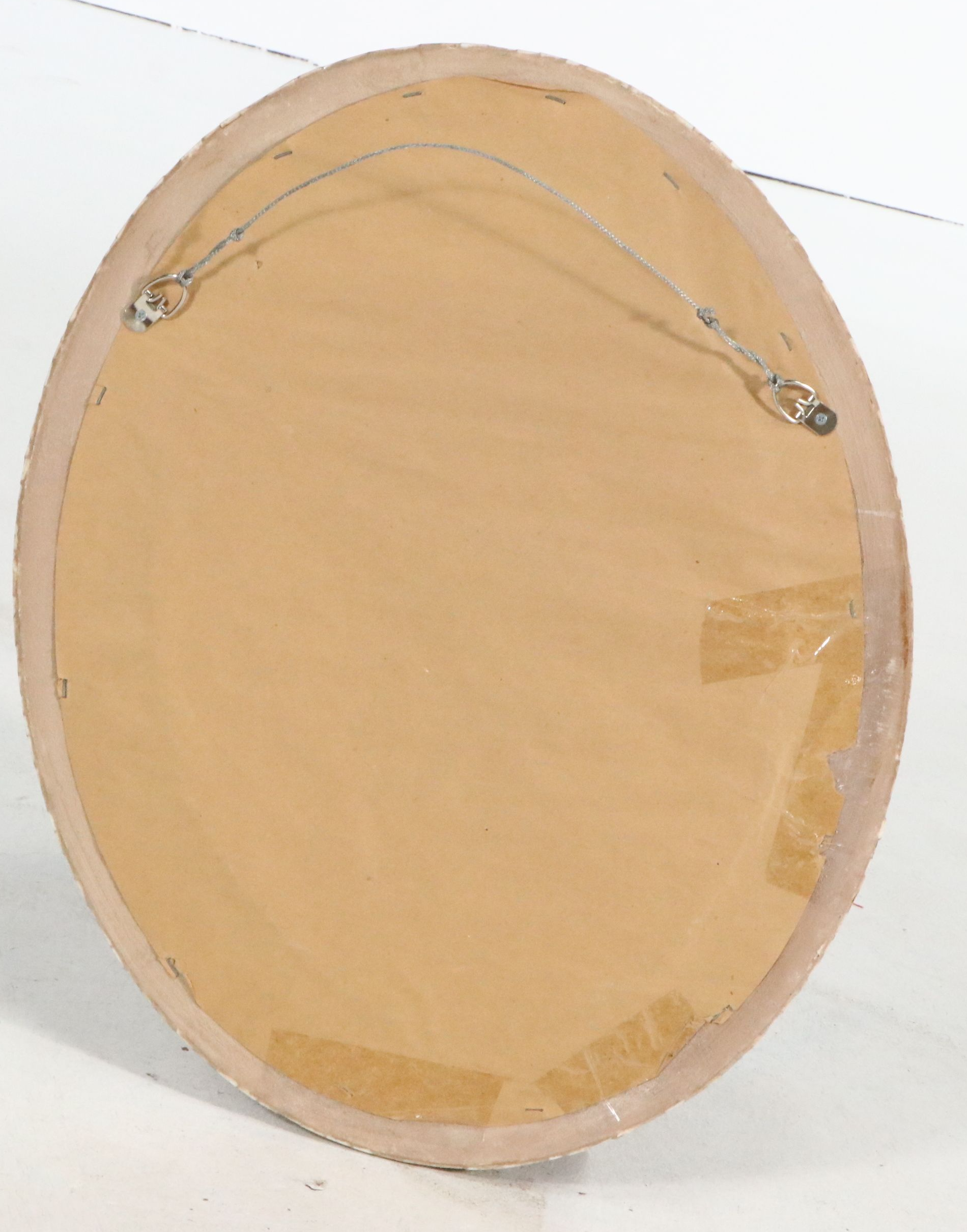 Double Mosaic Framed Oval Mirror, Vintage