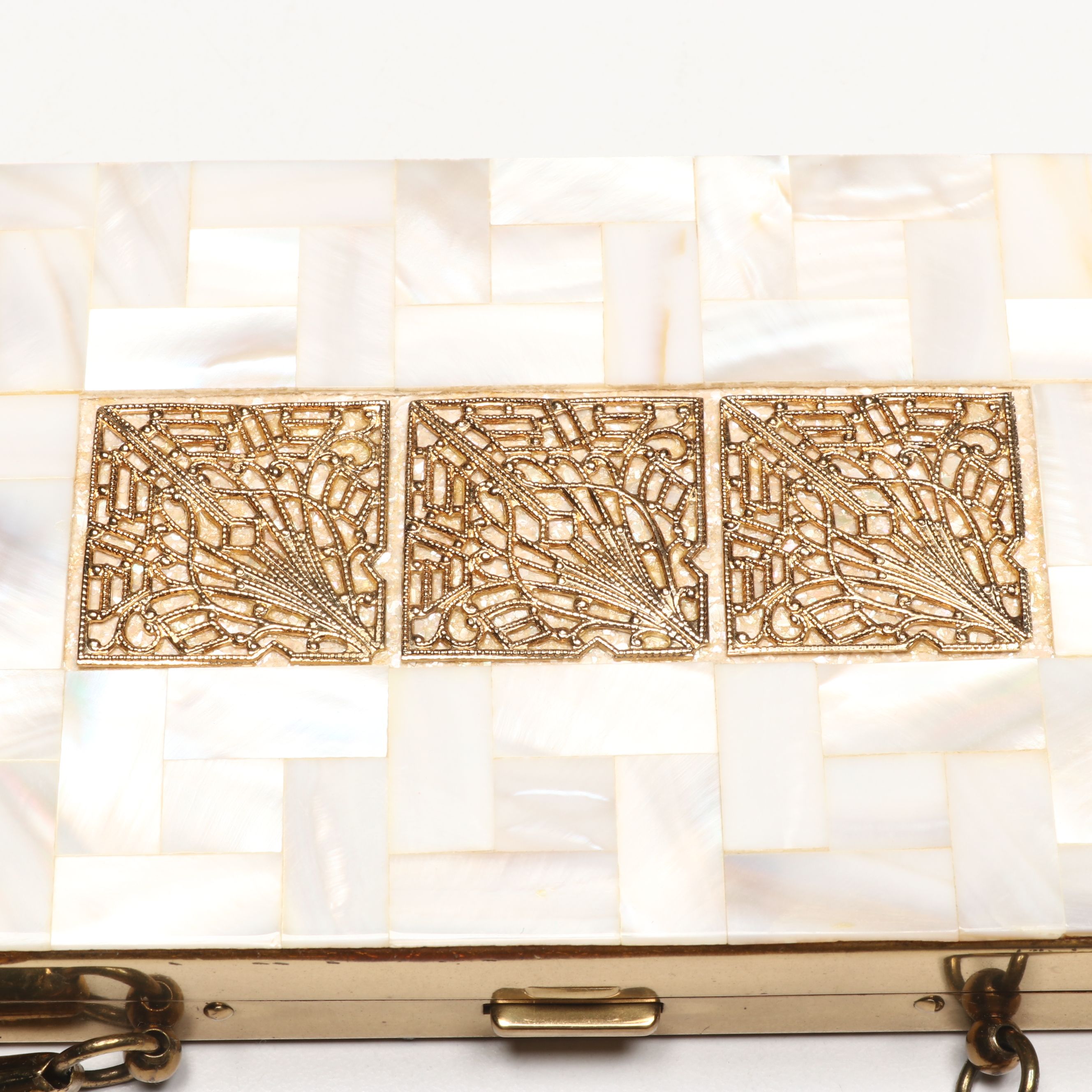 Mother-of-Pearl and Gilt Accented Minaudière