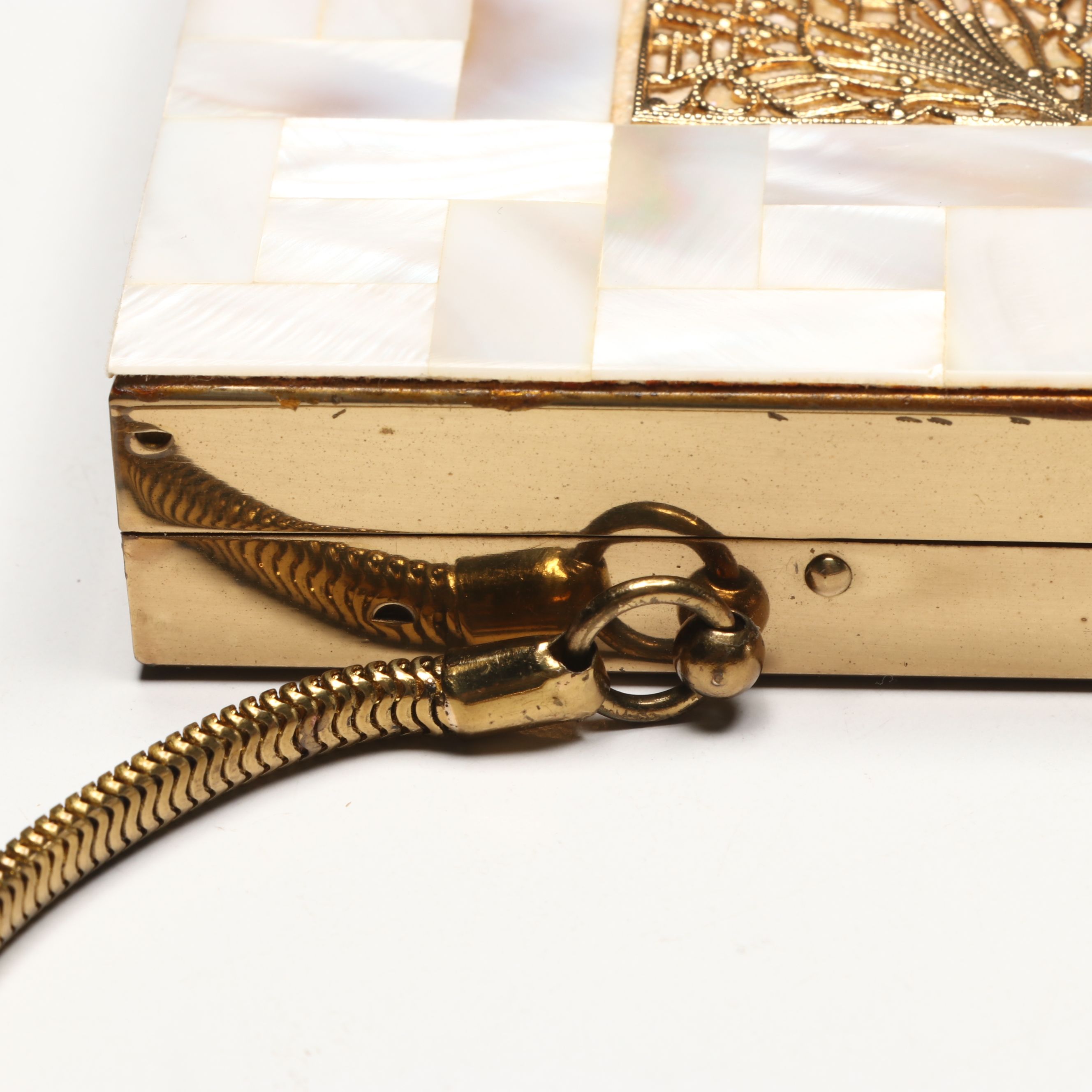 Mother-of-Pearl and Gilt Accented Minaudière