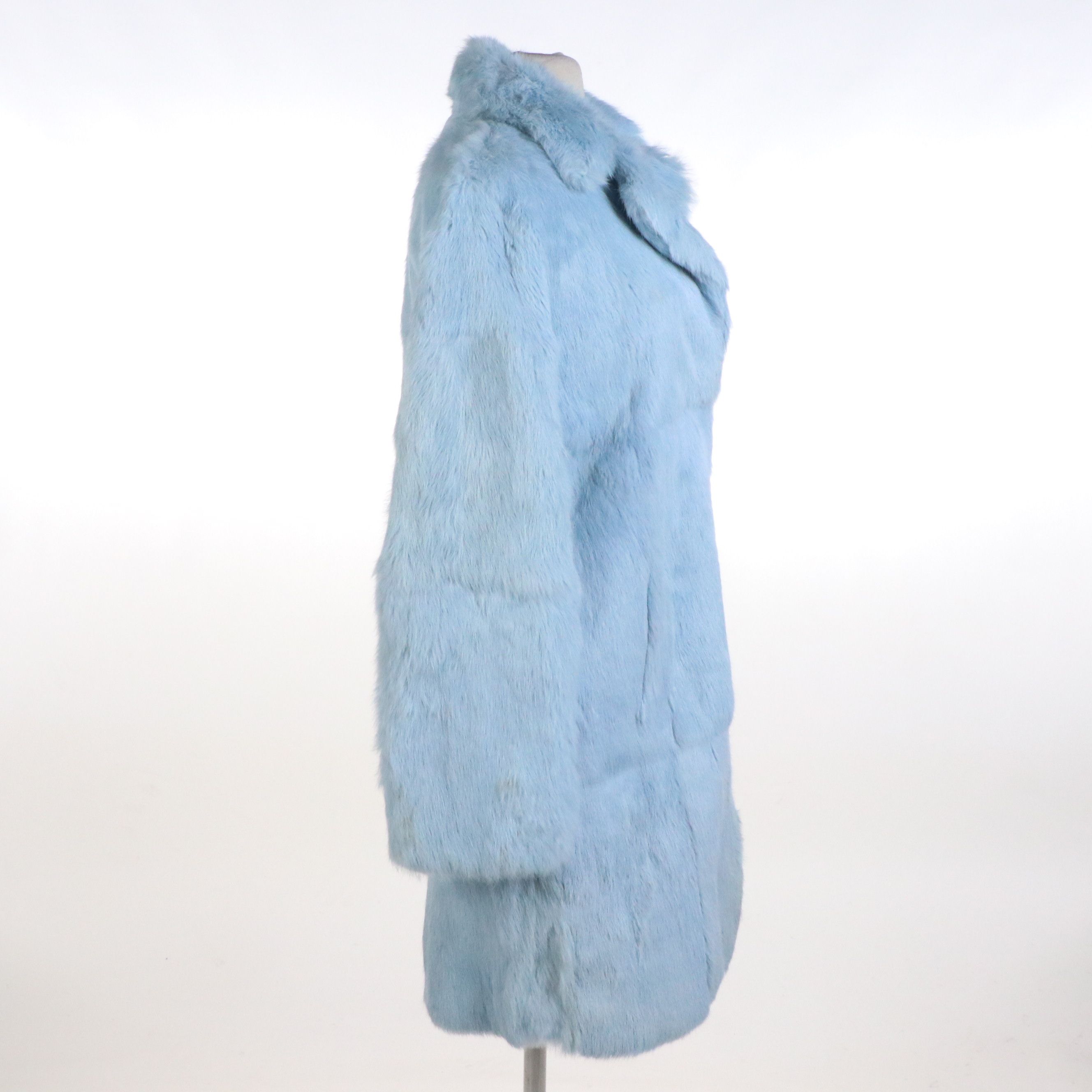 Blue Rabbit Fur Mid-Length Jacket by 5/48