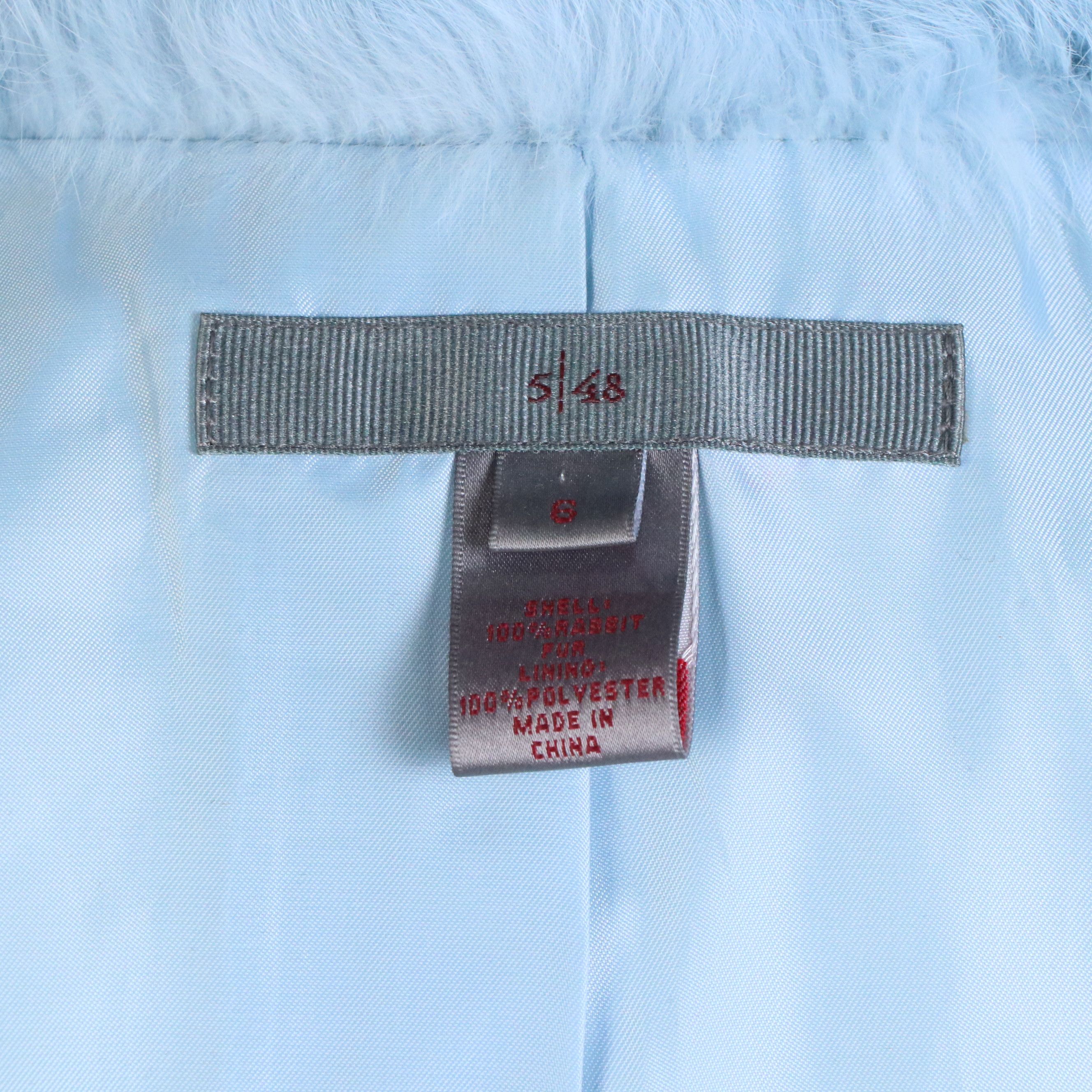 Blue Rabbit Fur Mid-Length Jacket by 5/48