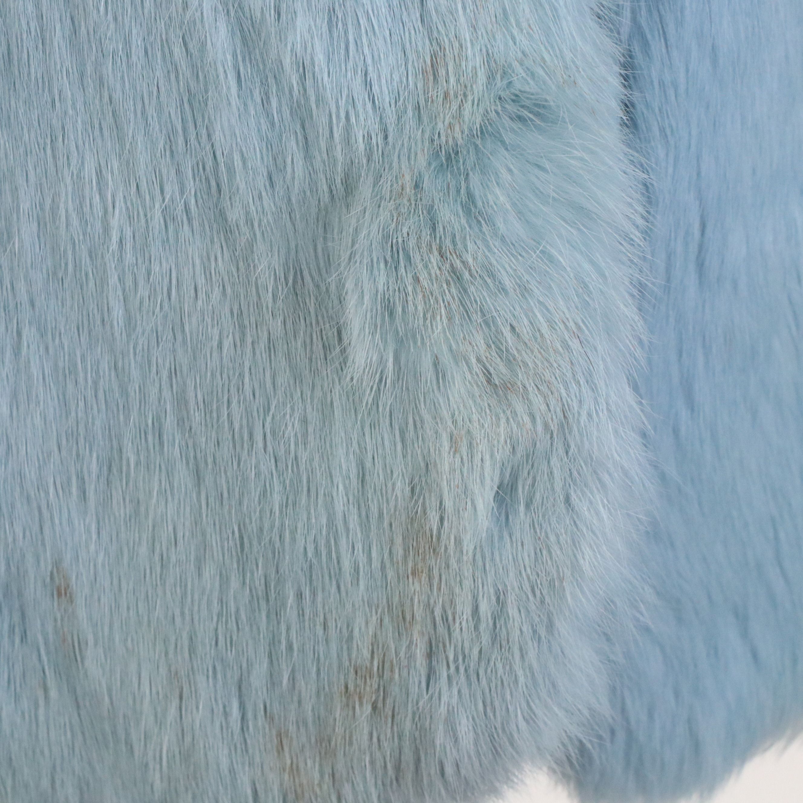 Blue Rabbit Fur Mid-Length Jacket by 5/48