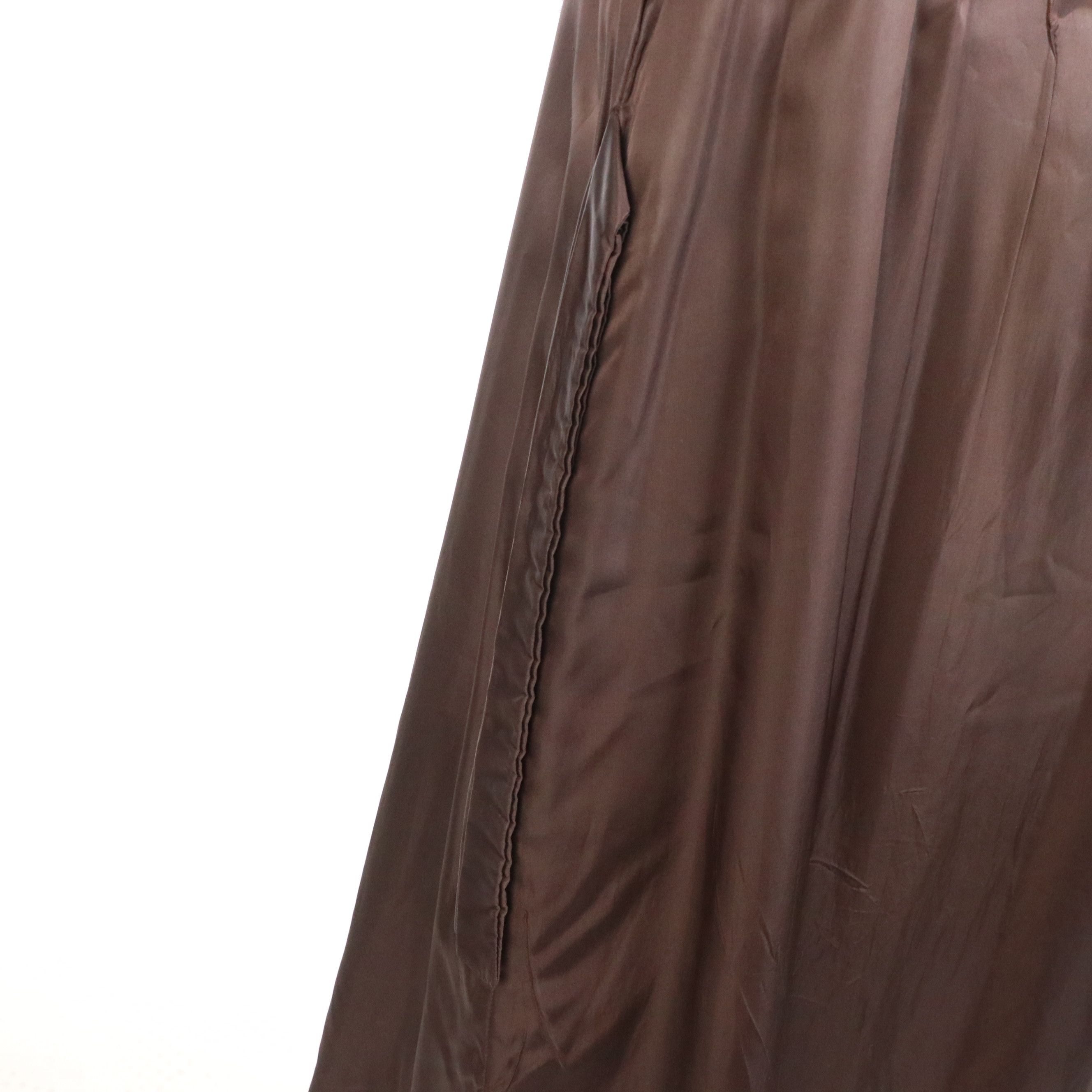 Chocolate Mink Fur Full-Length Coat with Narrow Mink Fur Scarf