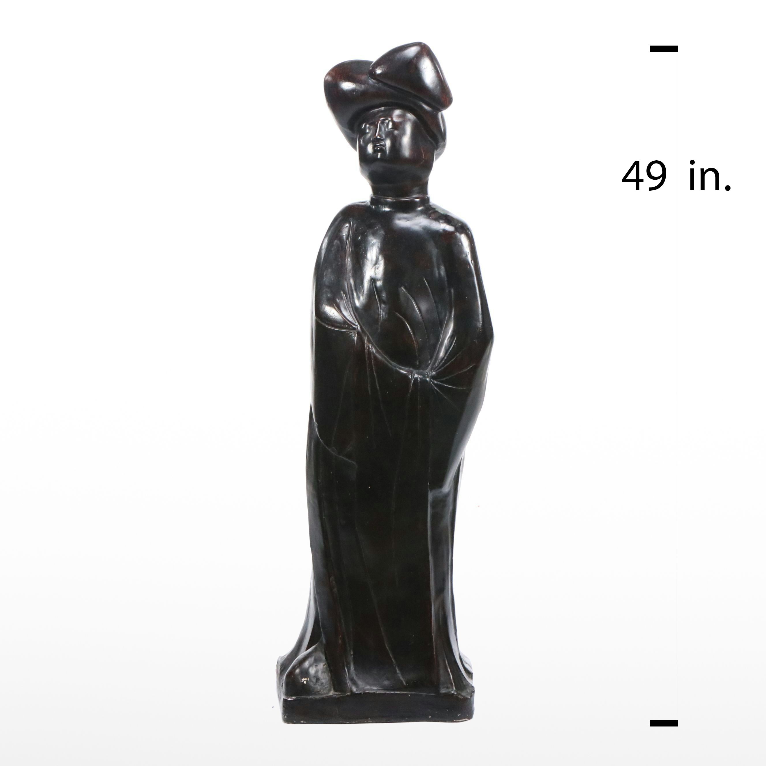 Painted Cast Plaster Standing Floor Sculpture