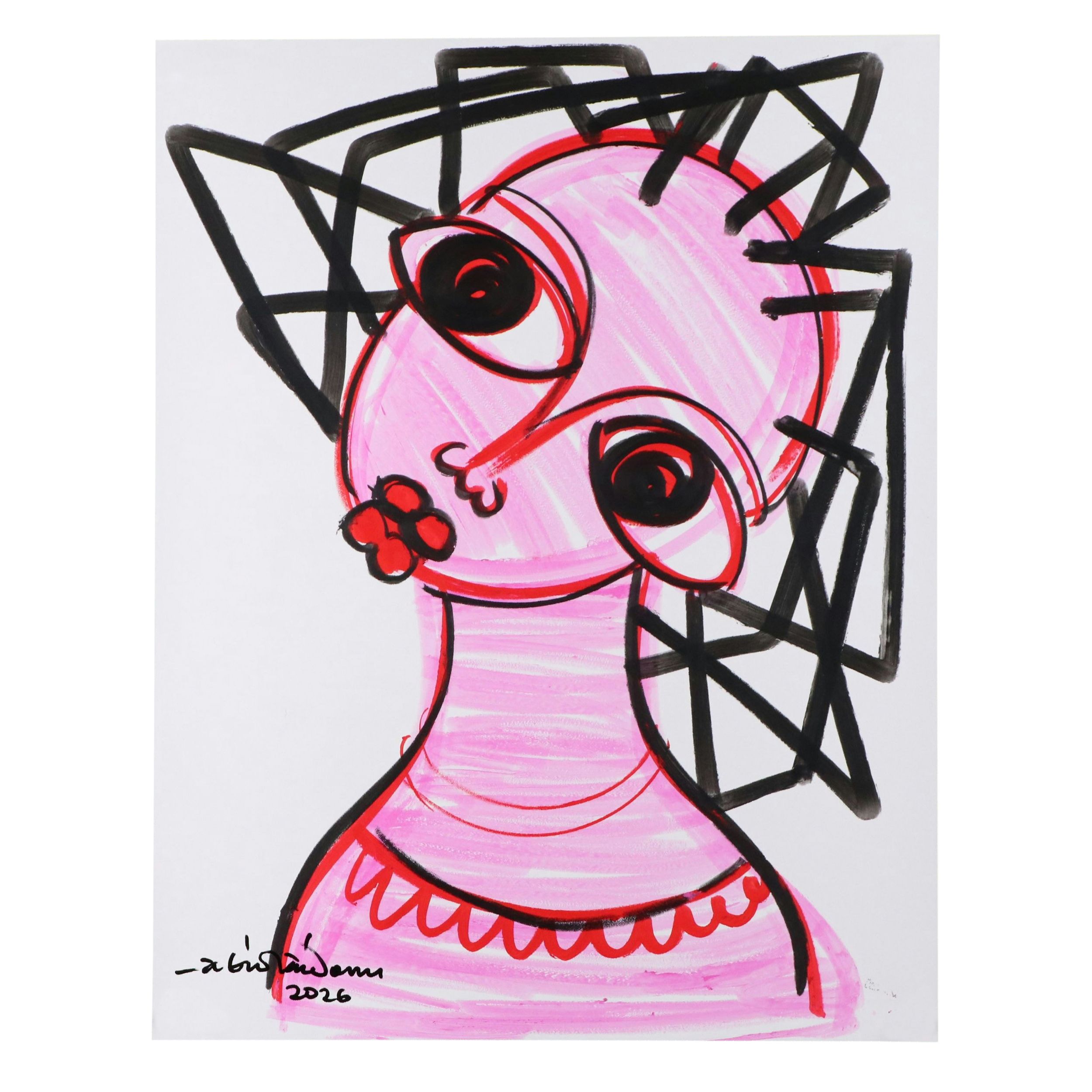 Abiola Idowu Acrylic and Marker Portraits "I am Great" and More, 2026