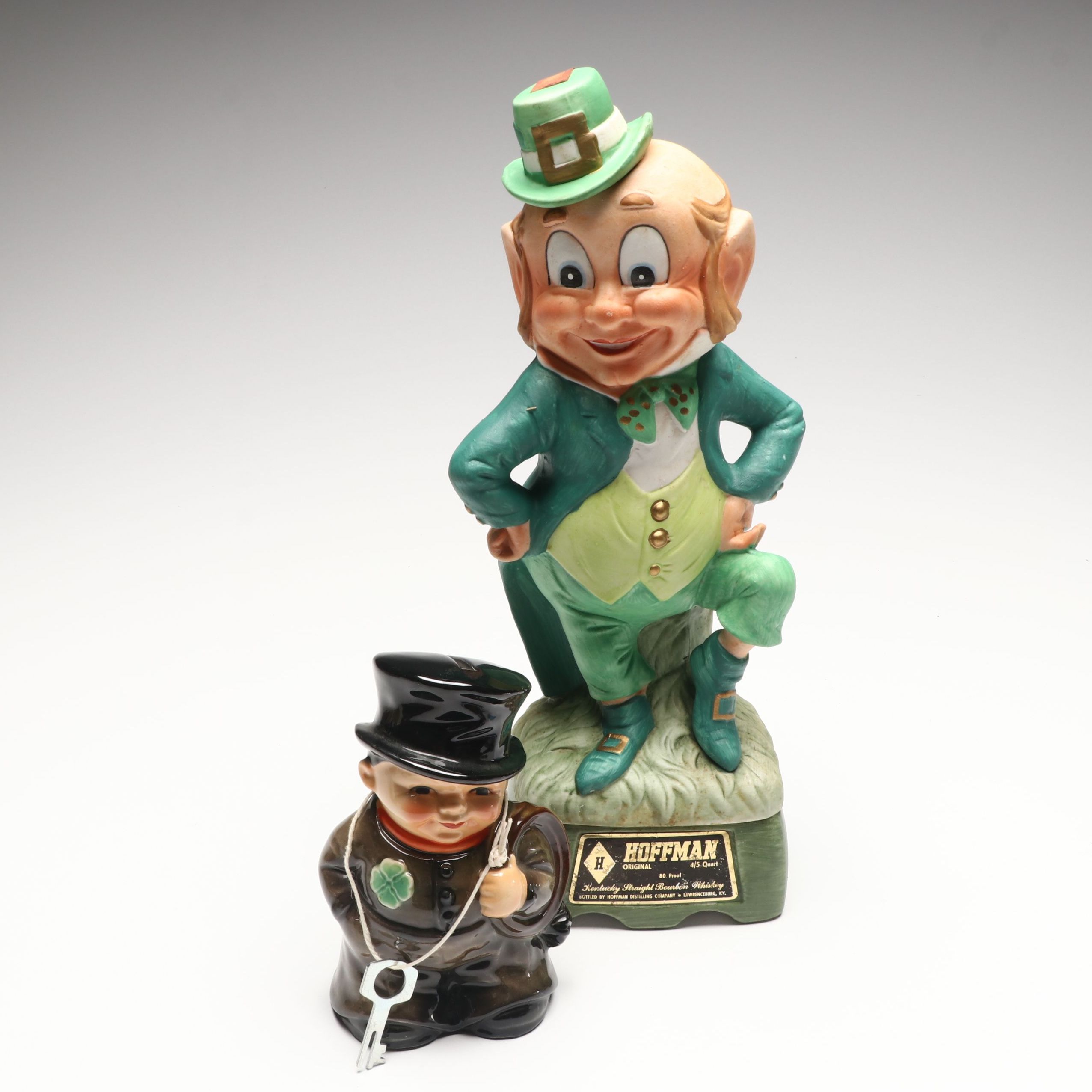 Goebel "Irish Chimney Sweep" Bank with "Mr. Dancer" Leprechaun Decanter