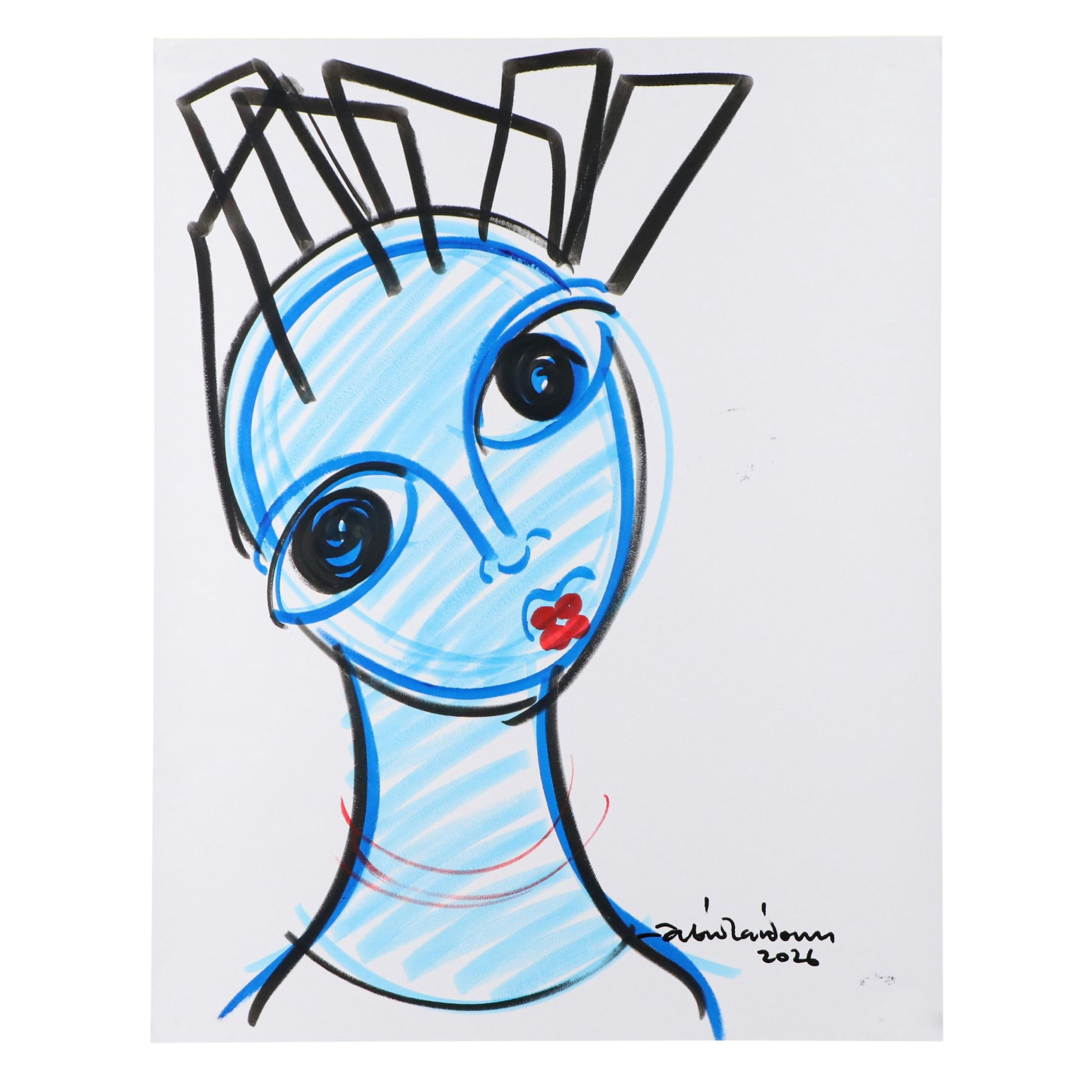 Abiola Idowu Acrylic and Marker Portraits "I am Great" and More, 2026