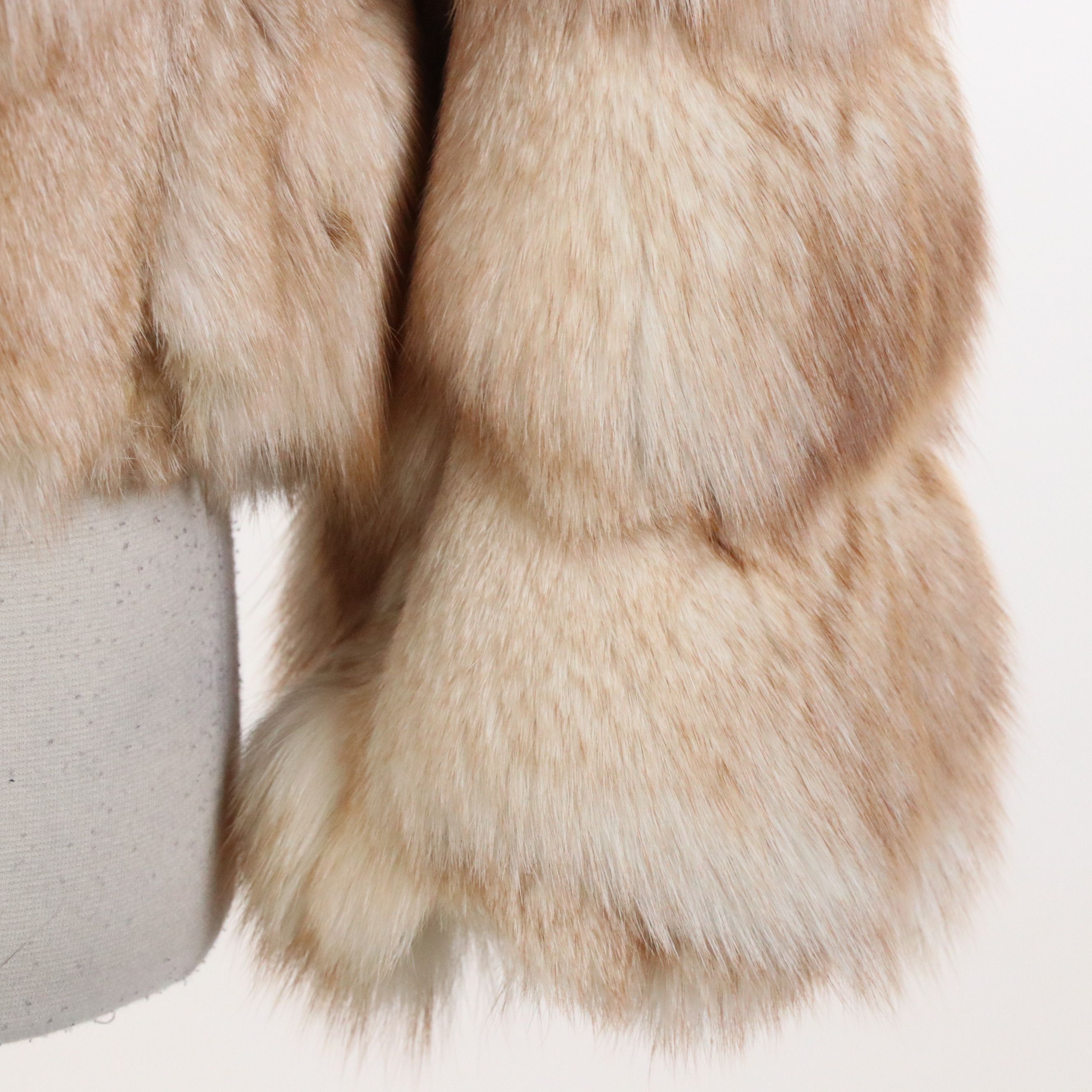 Michaela Fur Vintage Chunky Pieced Fox Fur Zipper-Front Coat